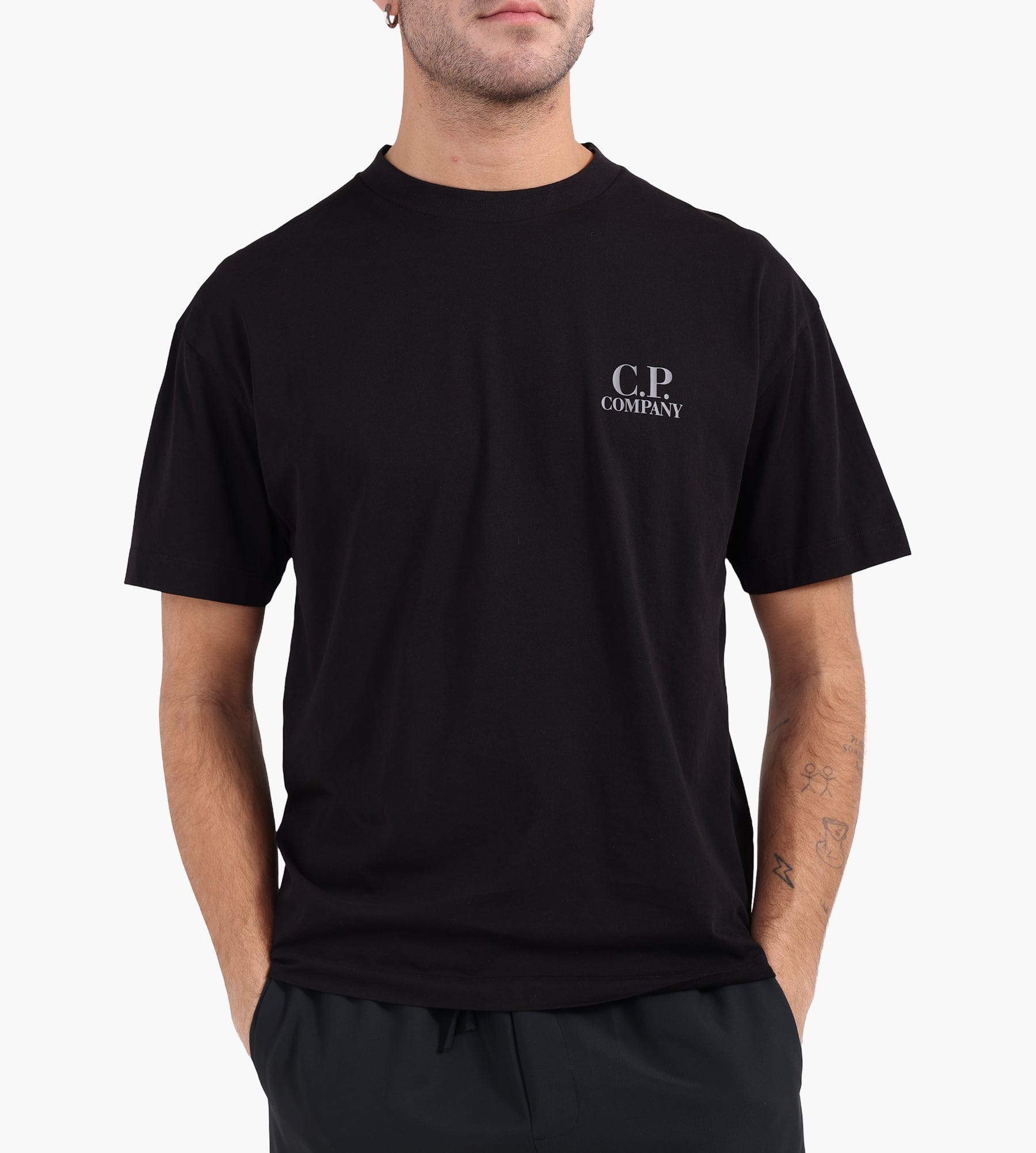 C.P. Company 30/1 Jersey Logo T-Shirt Black