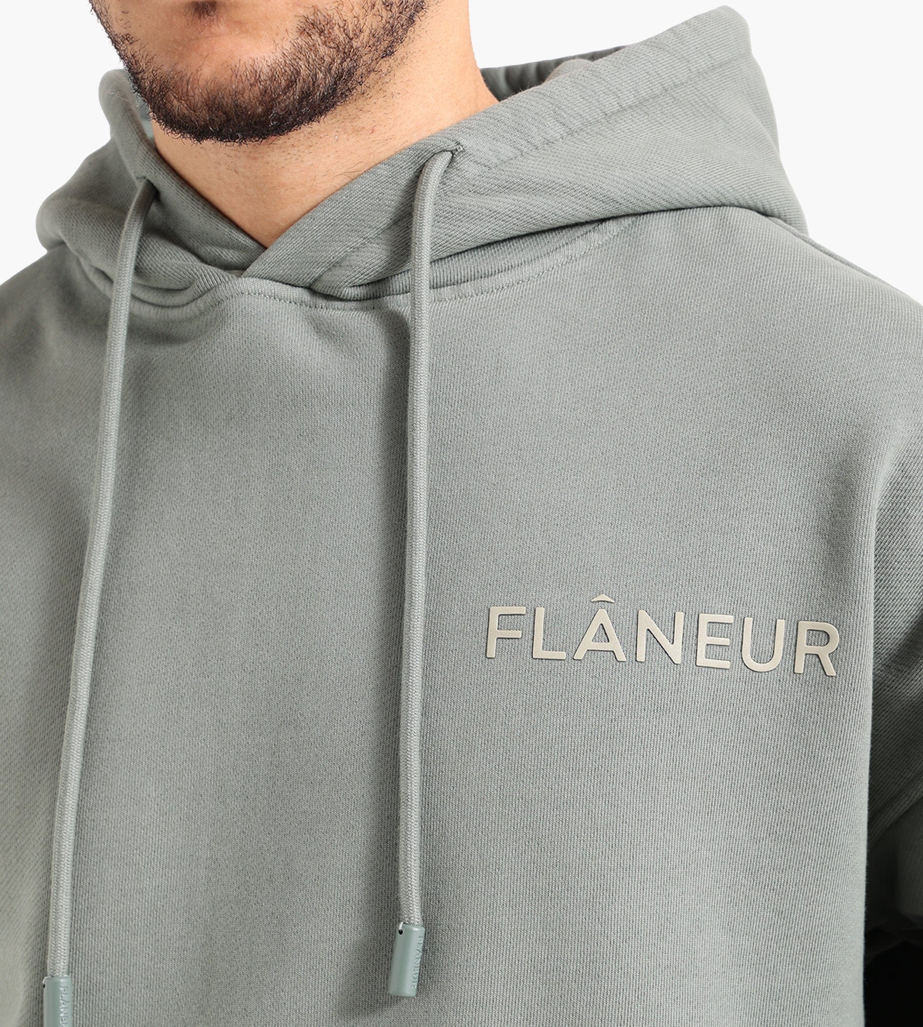 Flâneur Double Logo Hoodie Washed Sage