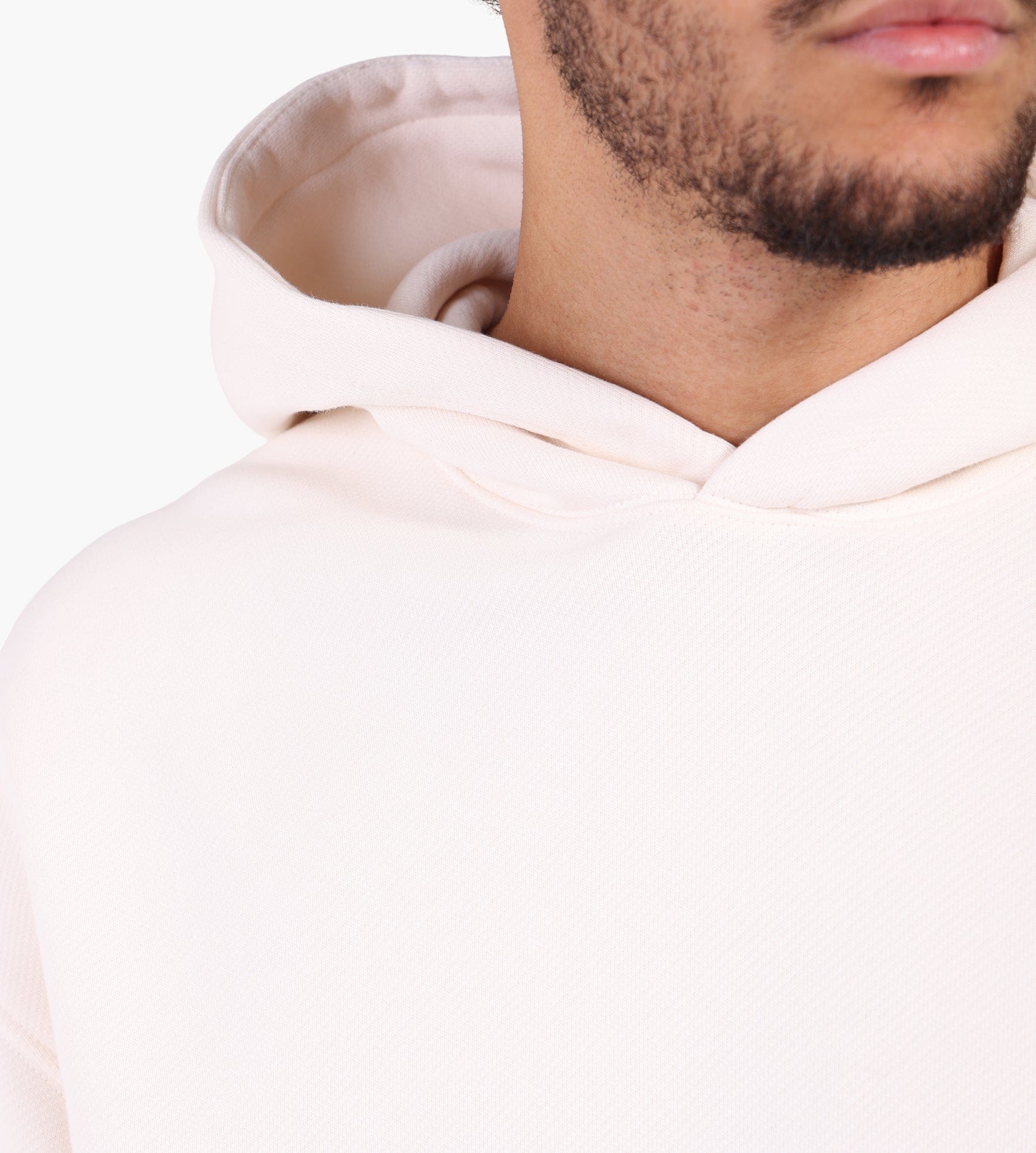 about:blank Box Hoodie Cotton Ecru Black
