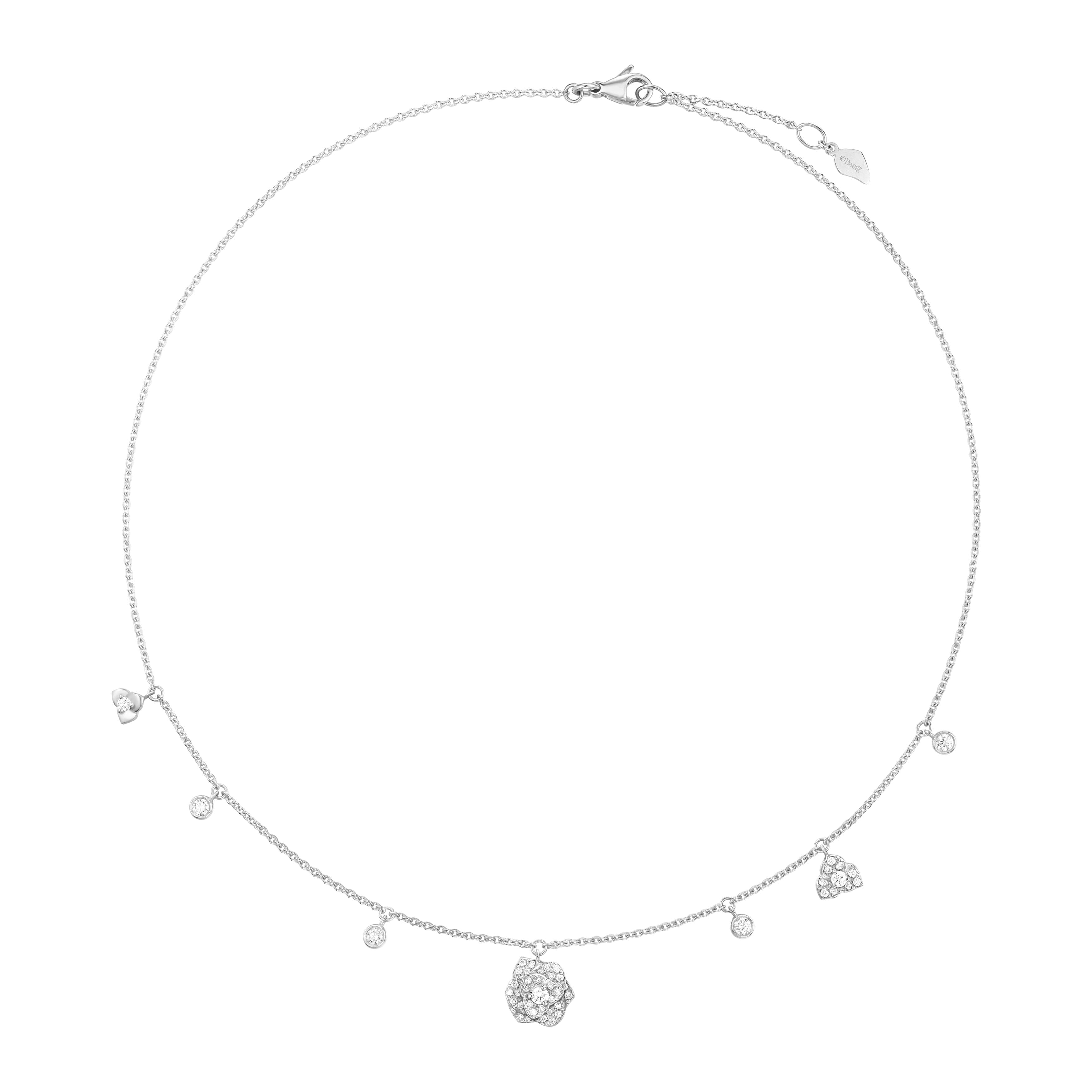 Piaget Rose 18K White Gold Diamond Necklace