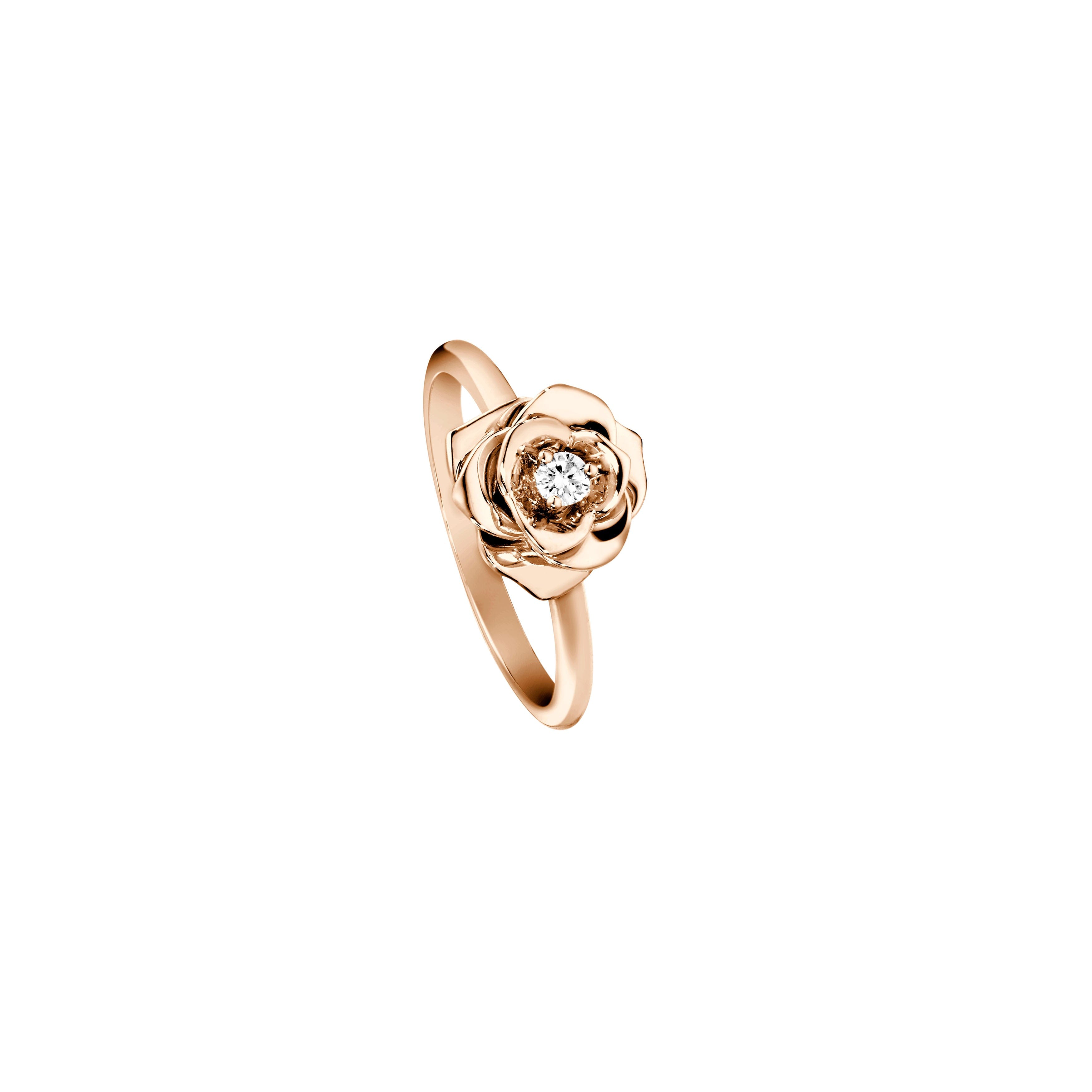Piaget 18K Rose Gold Diamond Rose Ring