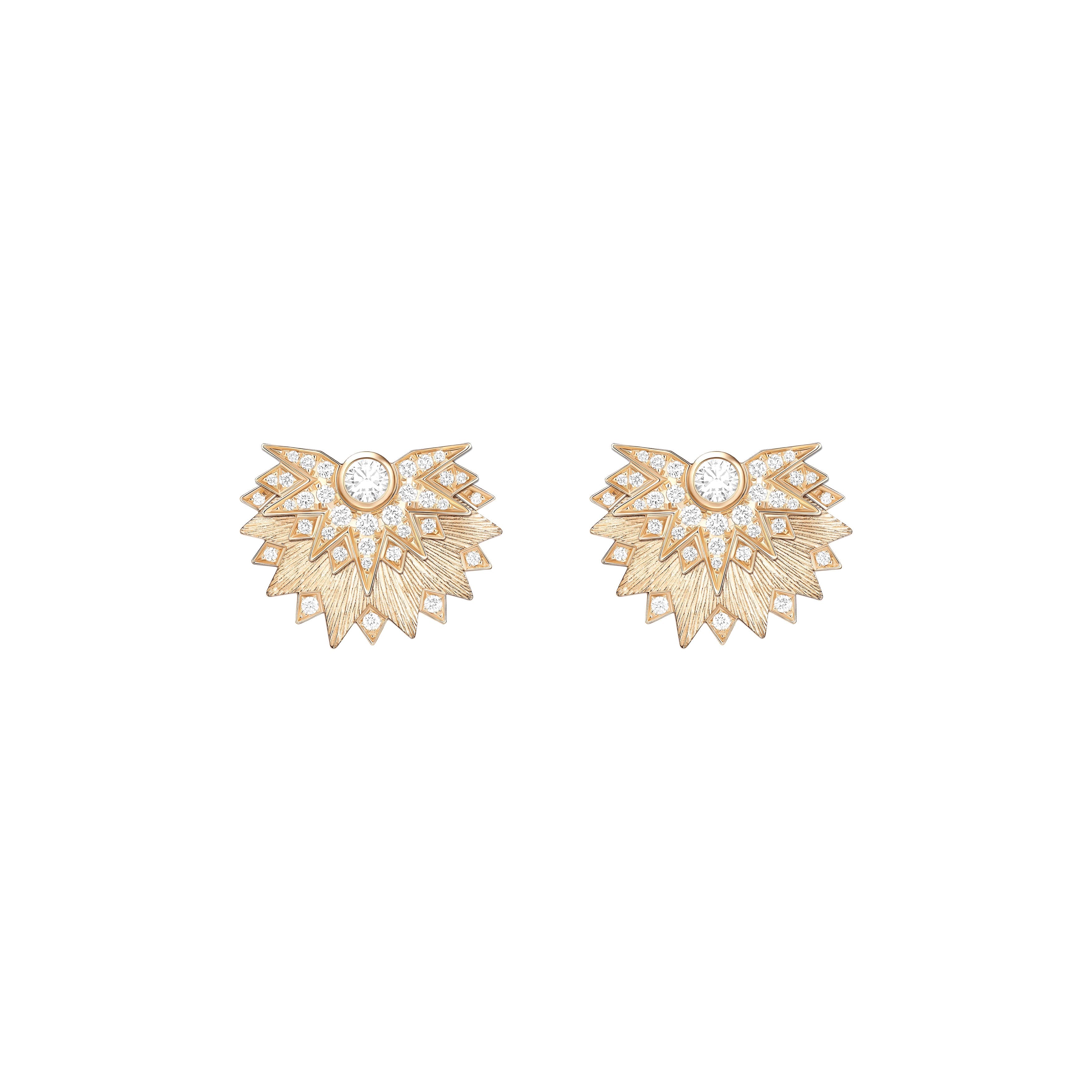 Piaget 18K Rose Gold Sunlight Diamond Earrings