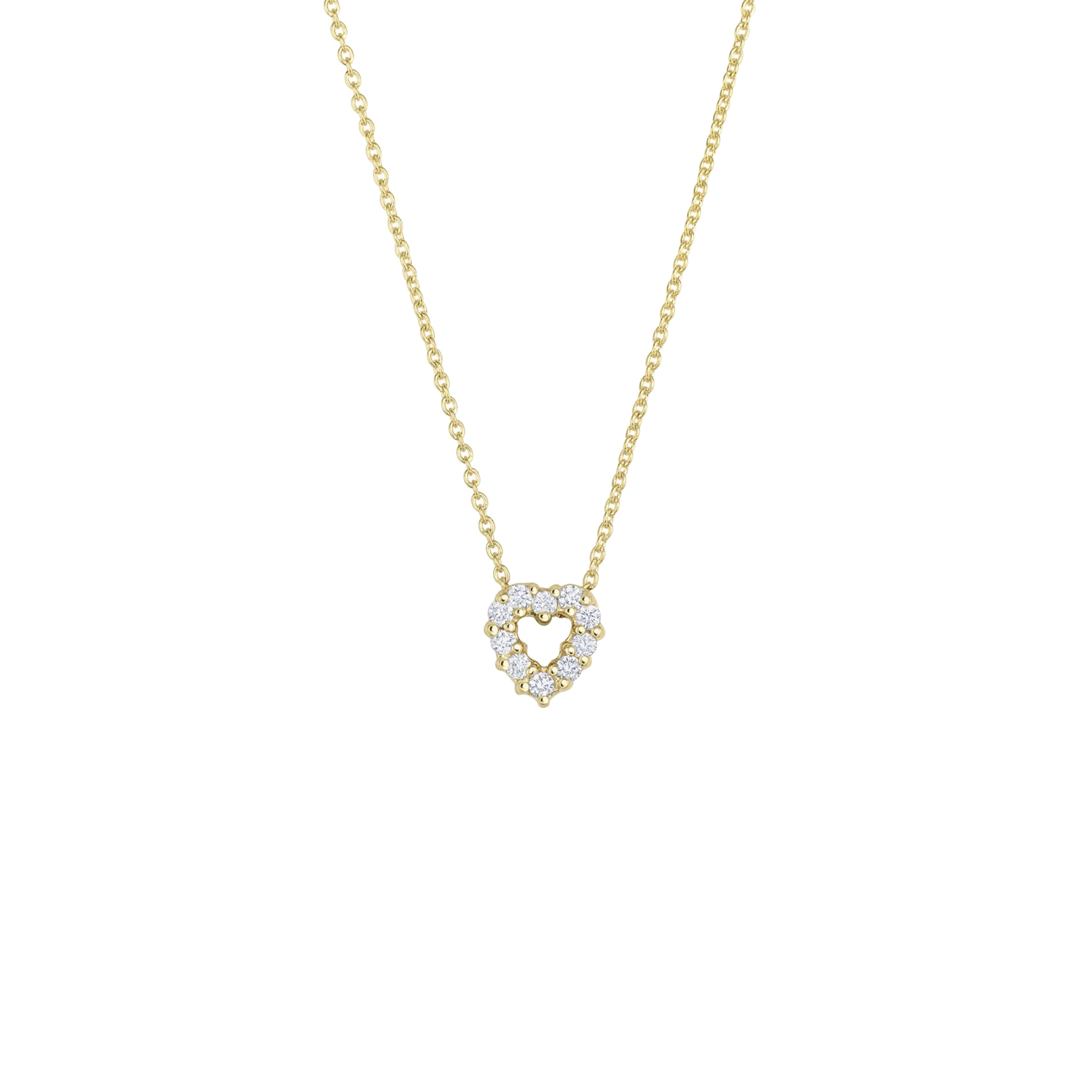 Roberto Coin Tiny Treasures 18K Yellow Gold 0.11CT Diamond Heart Necklace