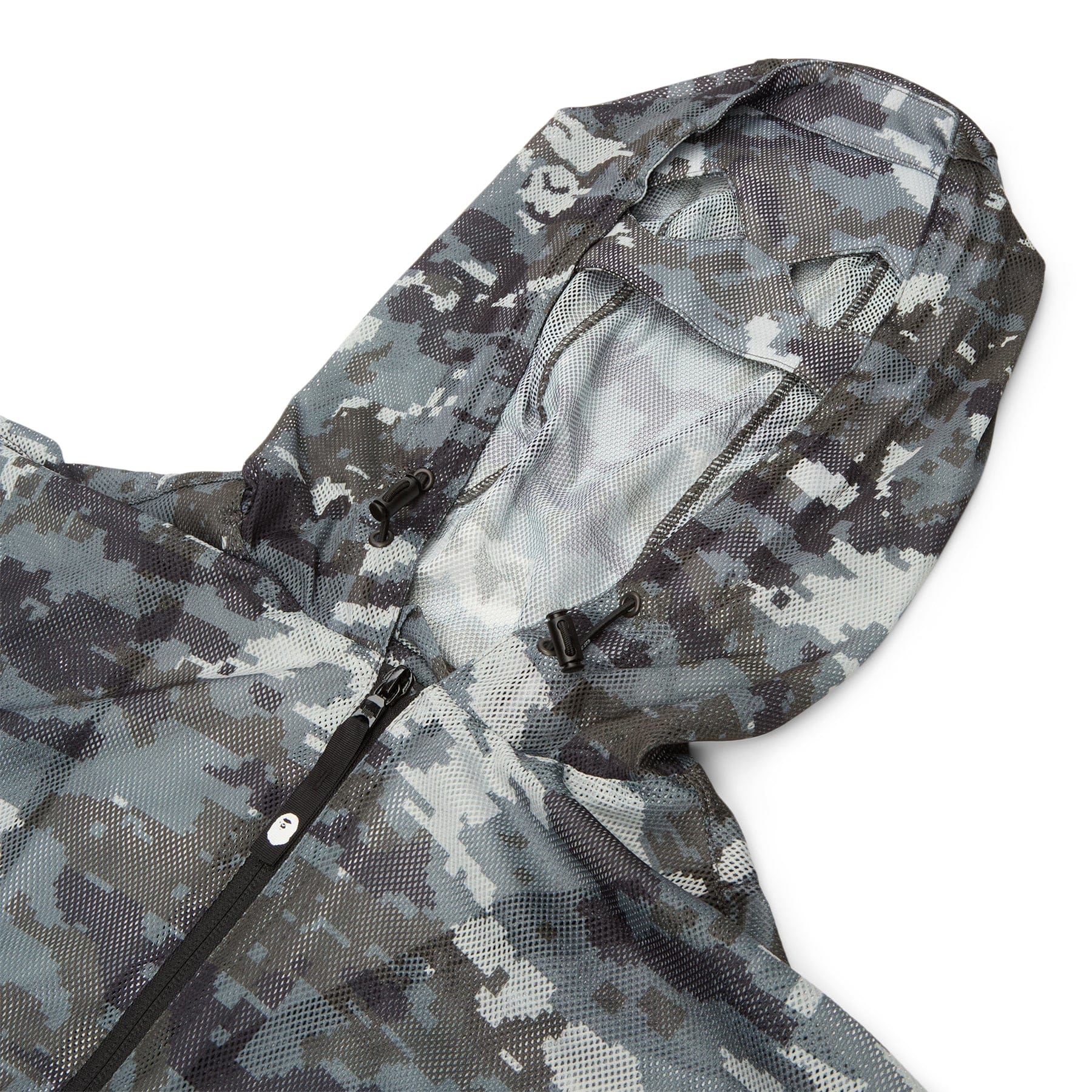 BAPE A Bathing Ape Multi Pixel Camo Mesh Hoodie Jacket M (Black)