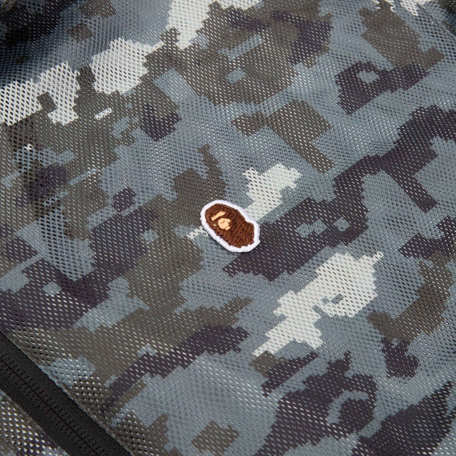 BAPE A Bathing Ape Multi Pixel Camo Mesh Hoodie Jacket M (Black)