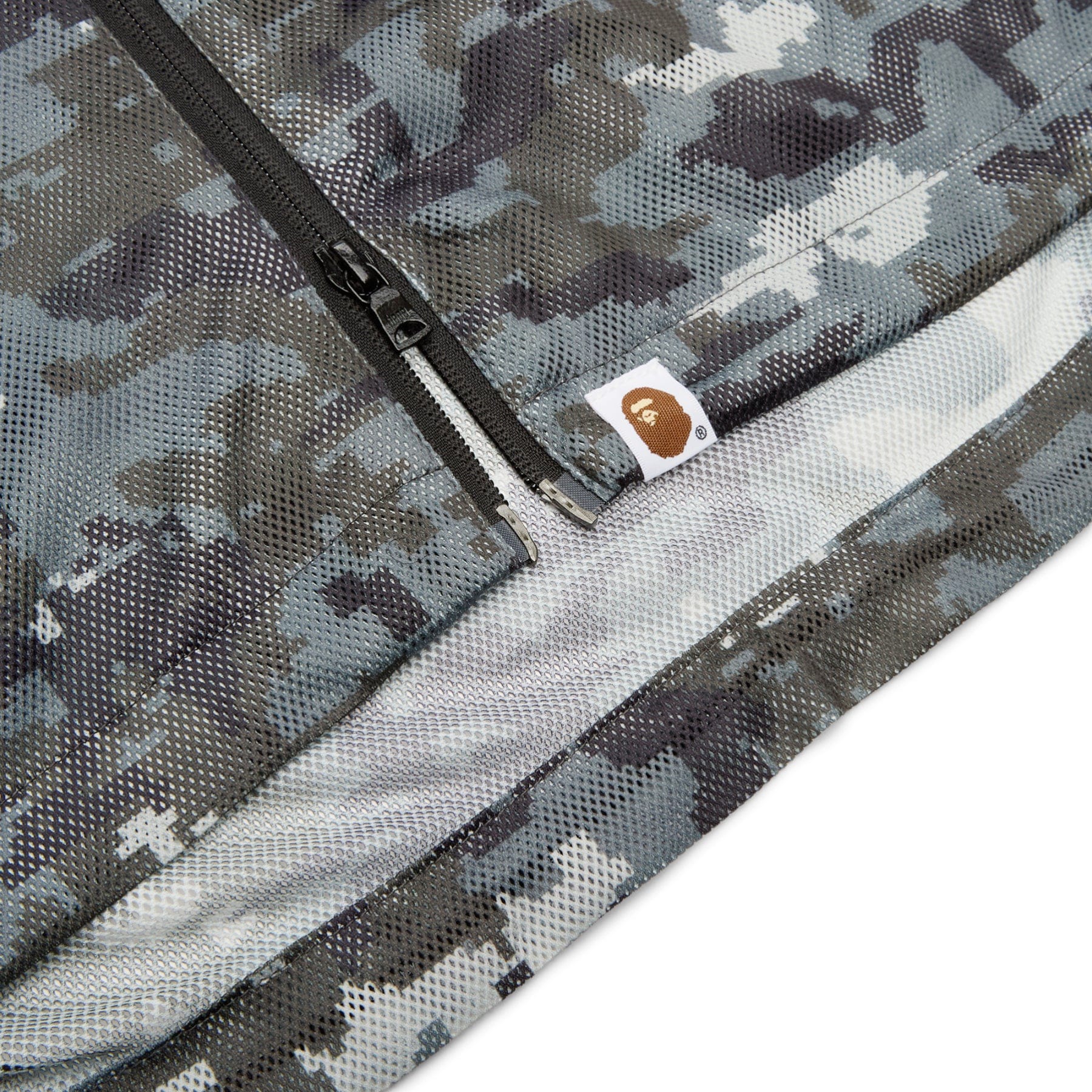 BAPE A Bathing Ape Multi Pixel Camo Mesh Hoodie Jacket M (Black)
