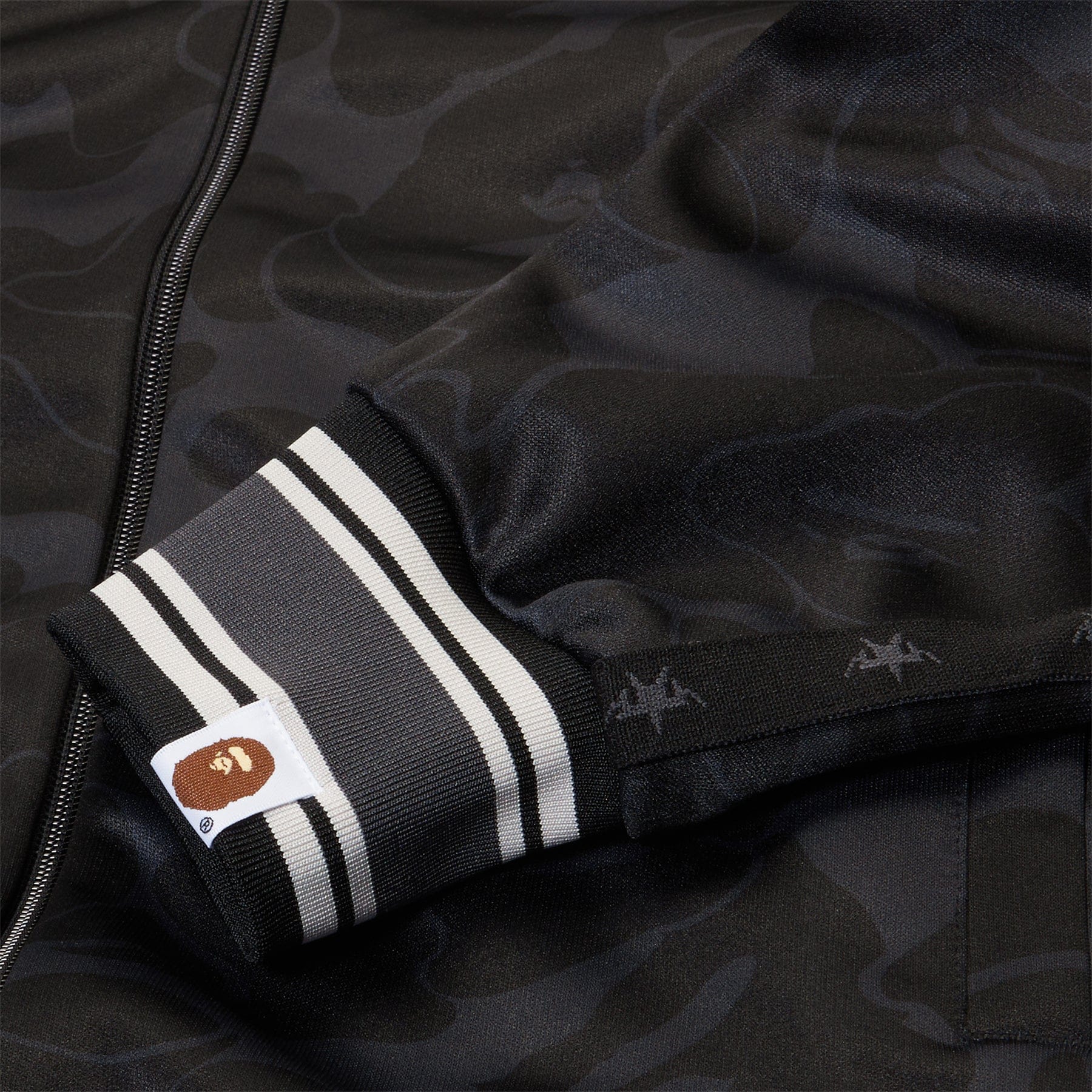 BAPE A Bathing Ape Solid Camo Bathing Ape Logo Relaxed Fit Track Jacket (Black)
