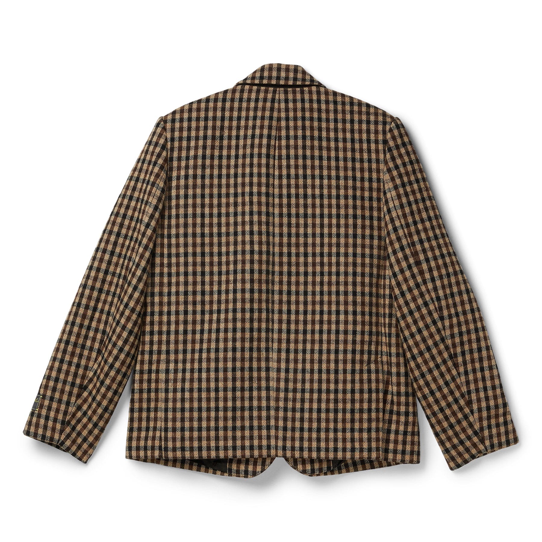 GANNI Check Wool Mix Oversized Blazer (Chicory Coffee)