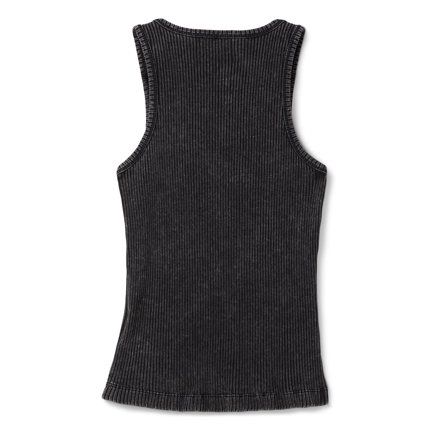 GANNI Heavy Rib Jersey Tank Top (Black washed)