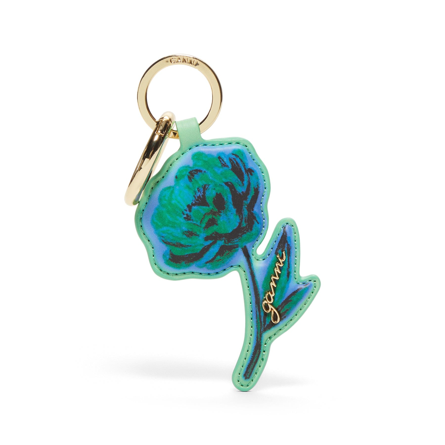 GANNI Flower Keyring (Stone Green)
