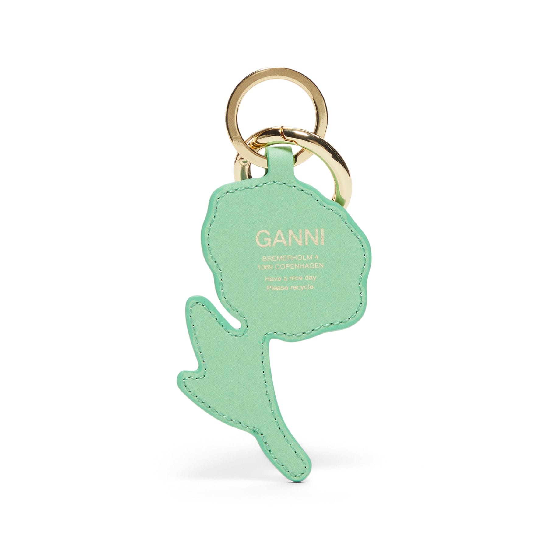 GANNI Flower Keyring (Stone Green)