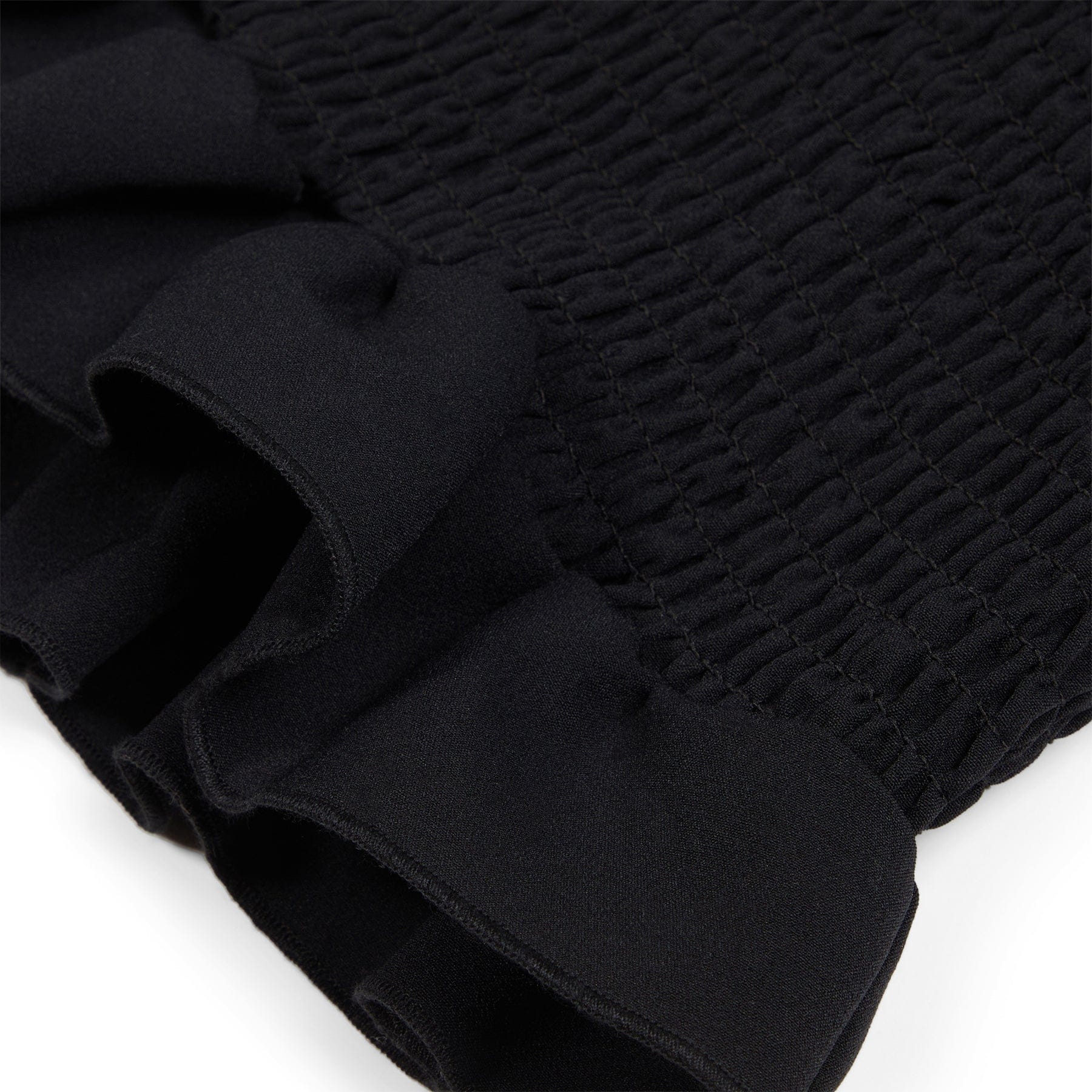 Danielle Guizio Constance Smocked Skirt (Black)
