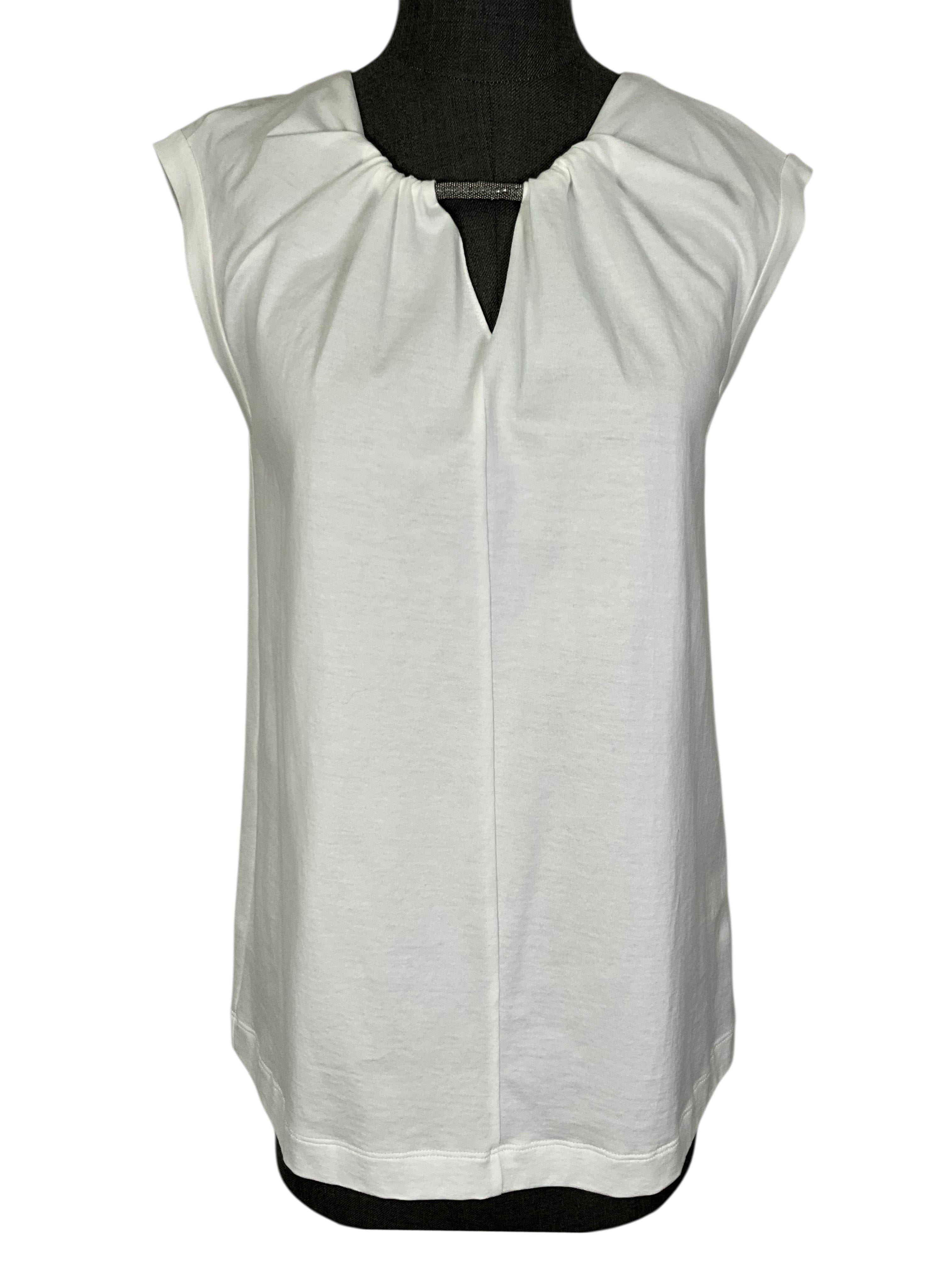 Brunello Cucinelli Cotton Sleeveless Blouse Size XS NEW