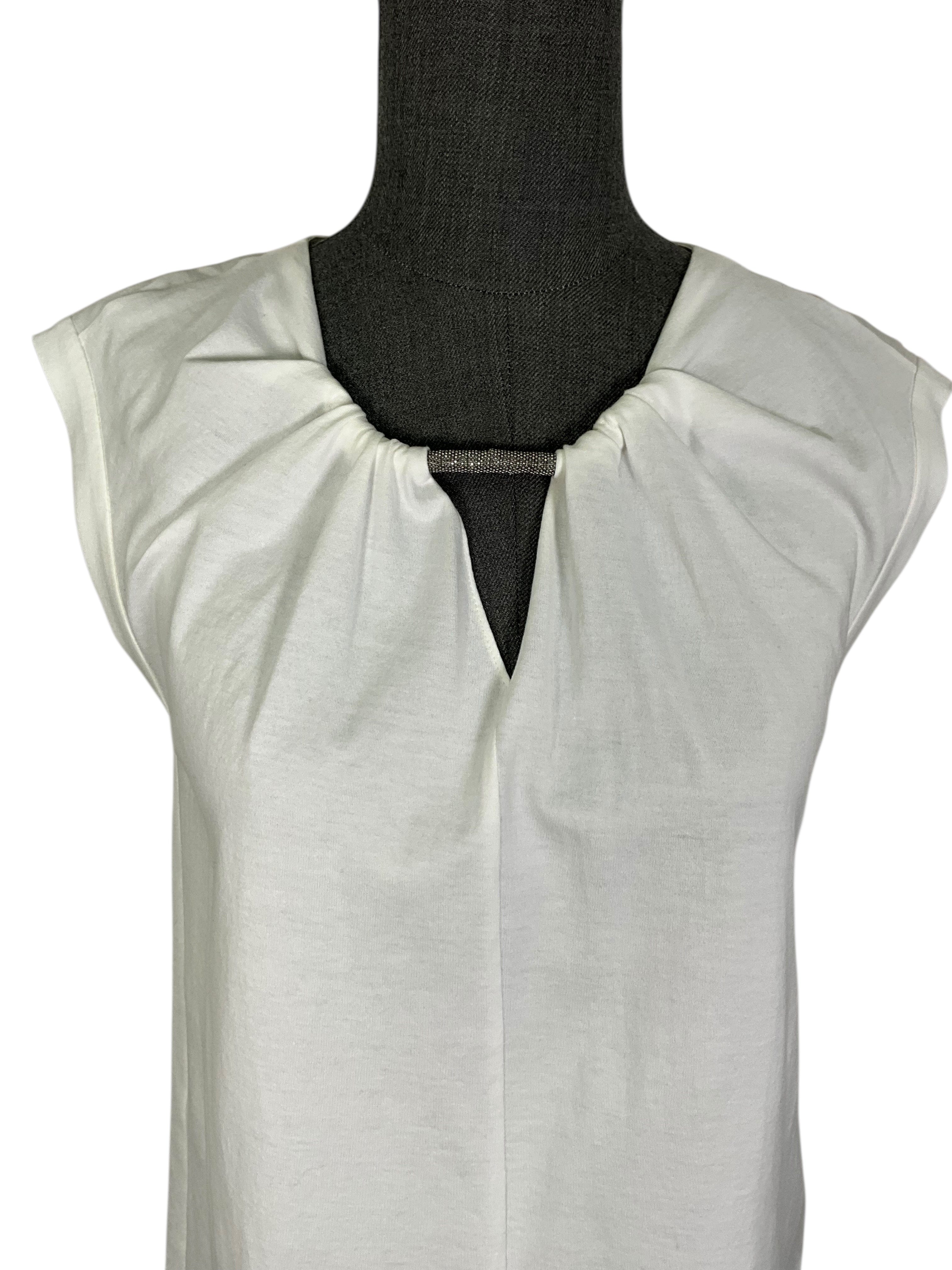 Brunello Cucinelli Cotton Sleeveless Blouse Size XS NEW