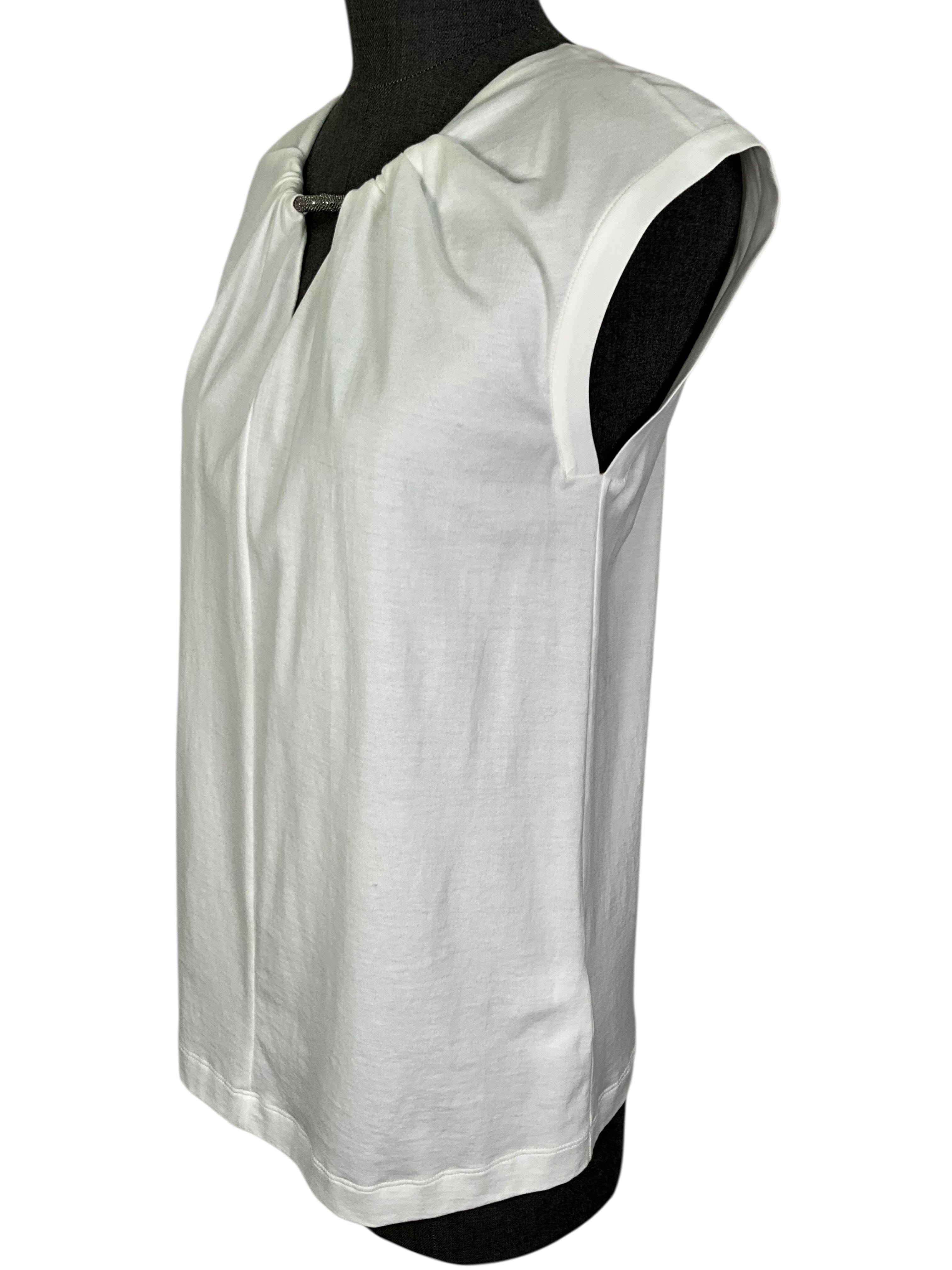 Brunello Cucinelli Cotton Sleeveless Blouse Size XS NEW