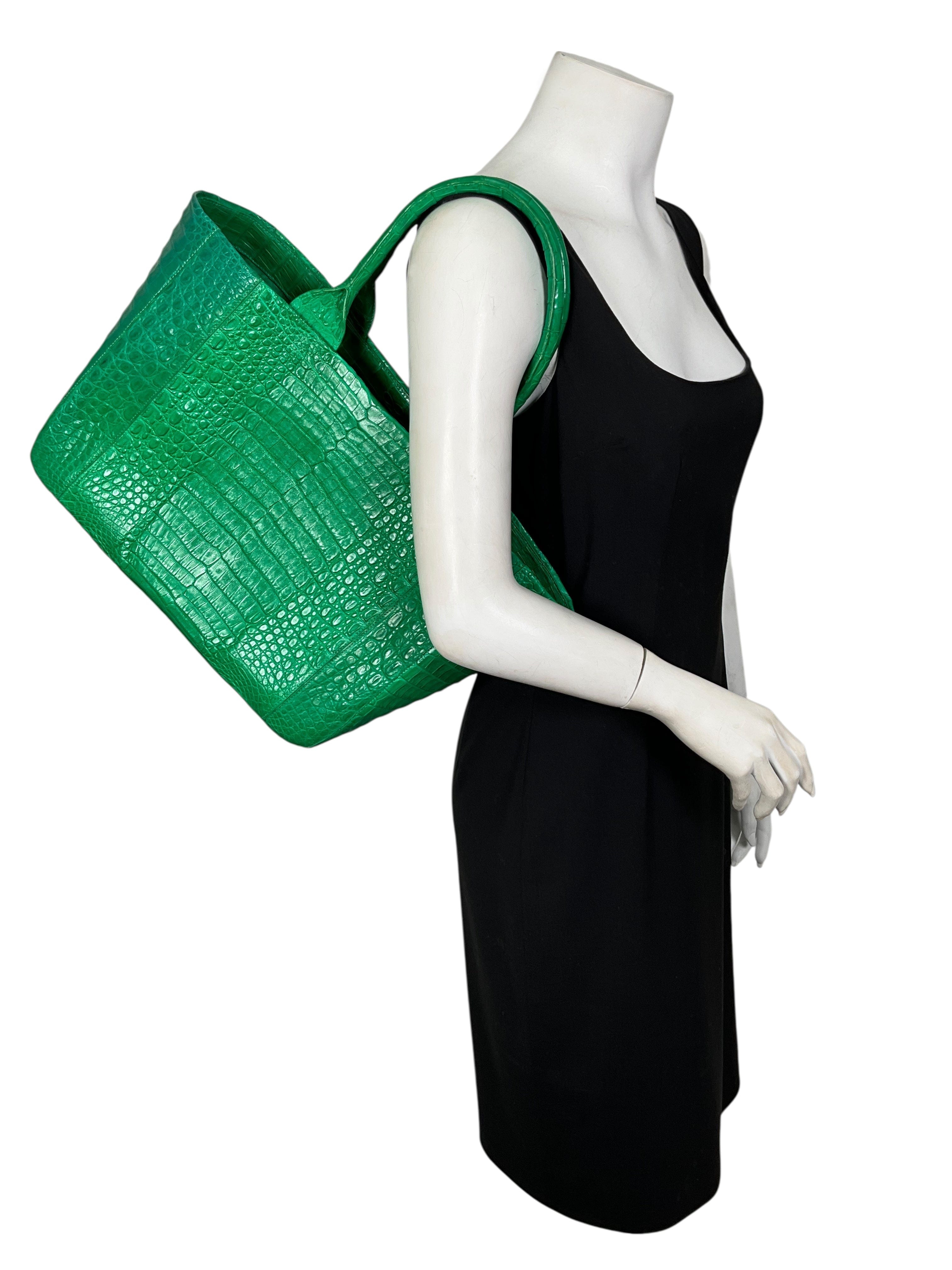 Nancy Gonzalez Large Crocodile Double Top Handle Tote Bag