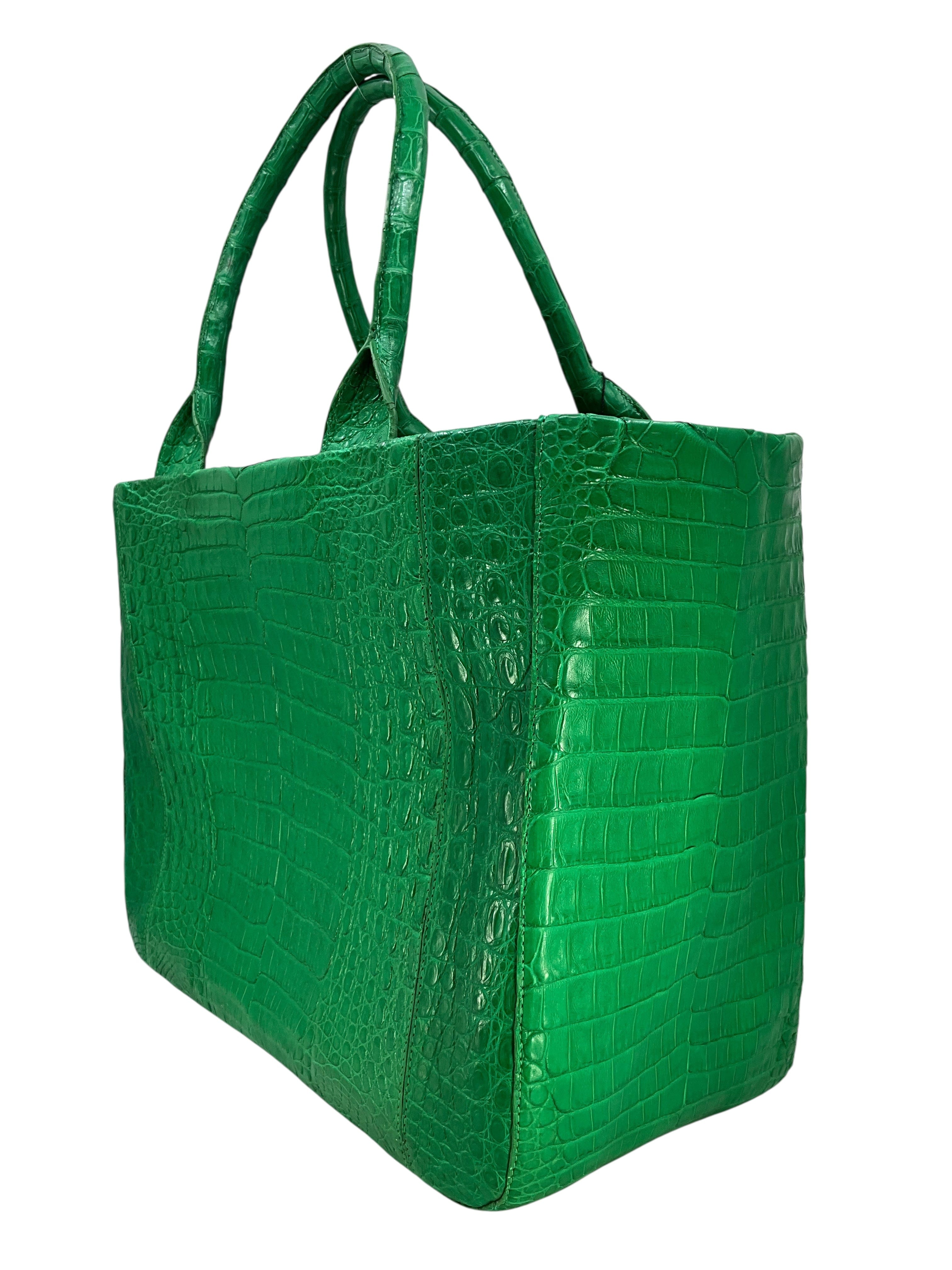 Nancy Gonzalez Large Crocodile Double Top Handle Tote Bag