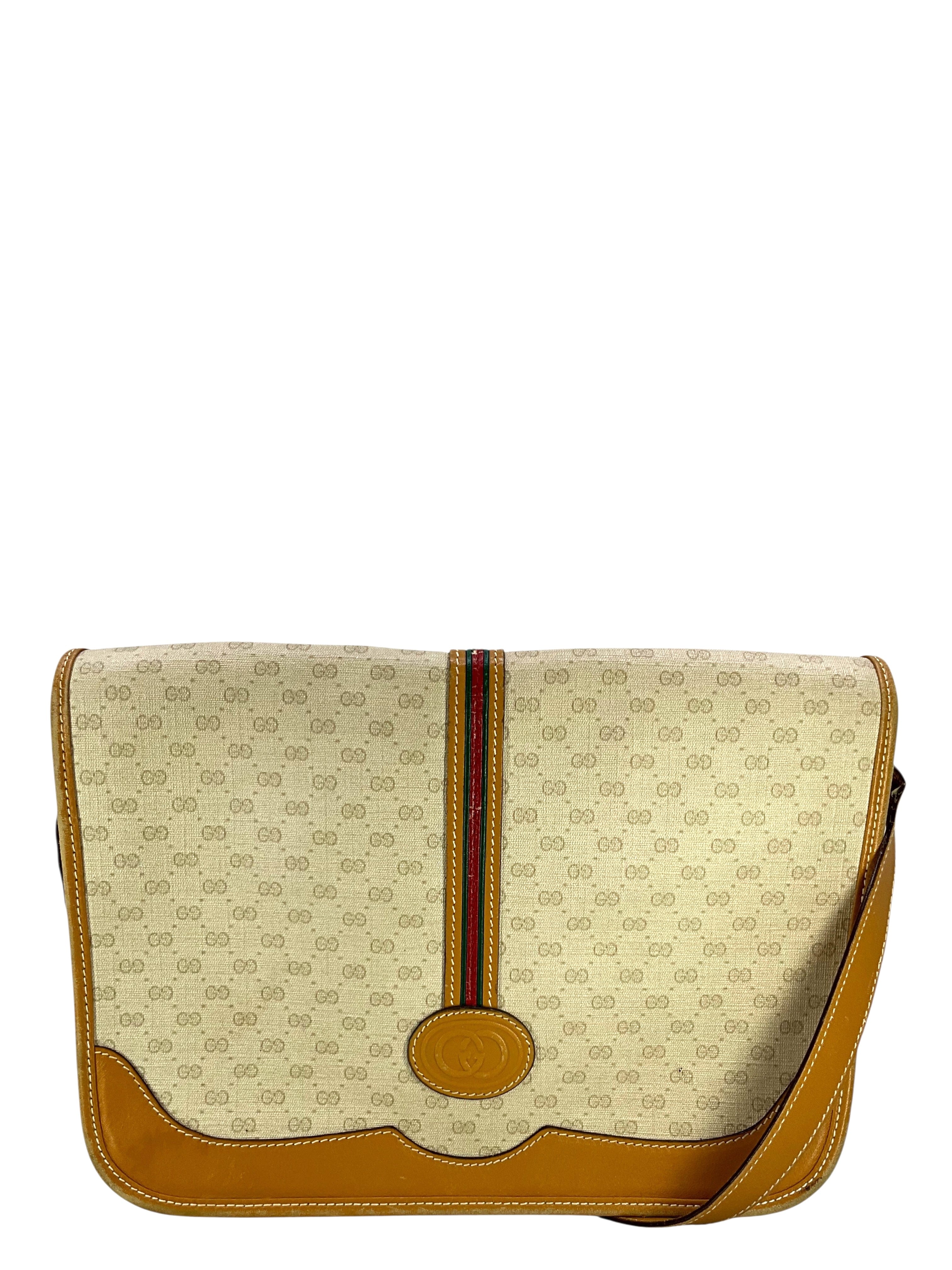 Gucci Vintage Micro GG Canvas Sherry Line Shoulder Bag