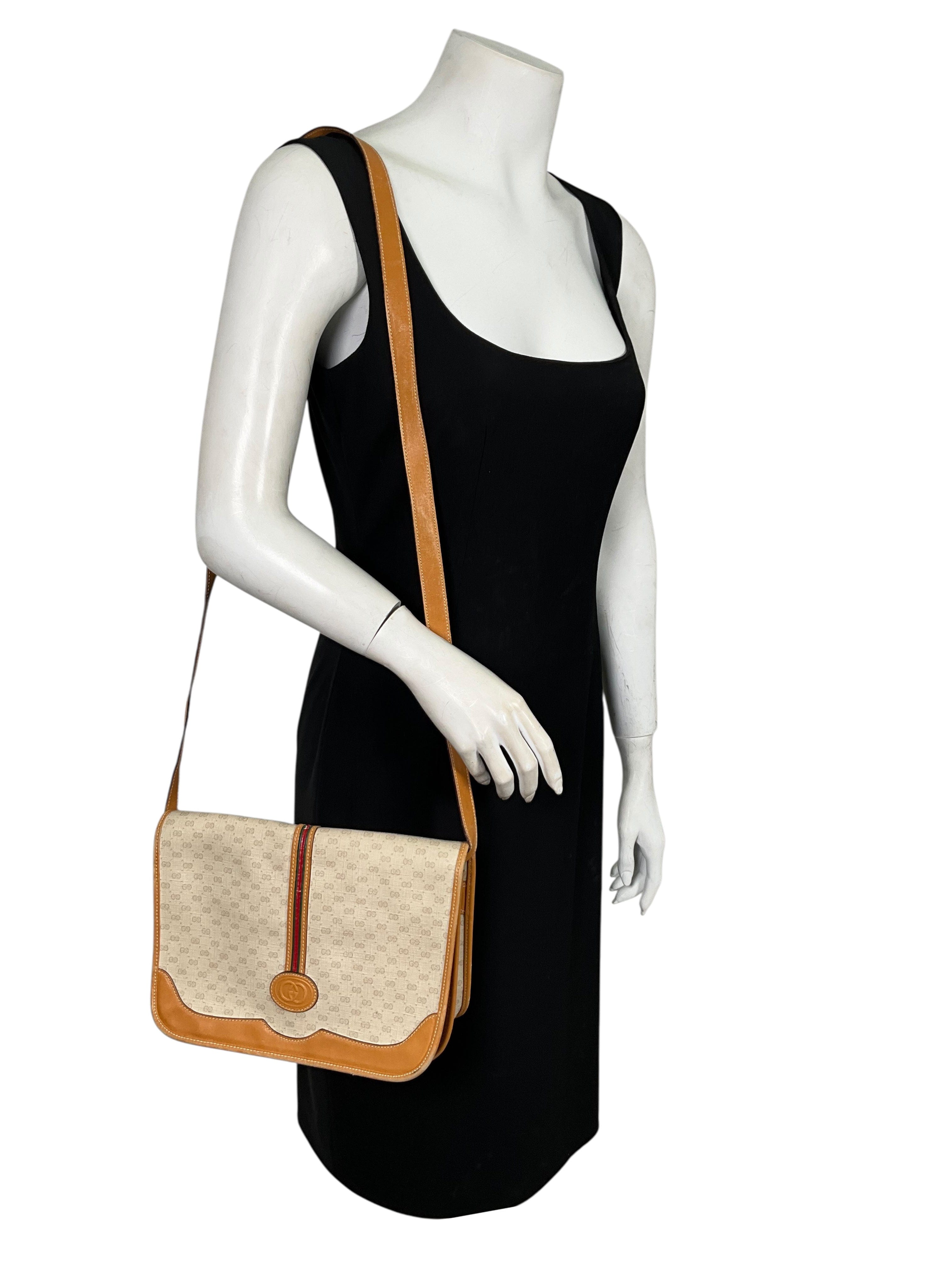 Gucci Vintage Micro GG Canvas Sherry Line Shoulder Bag