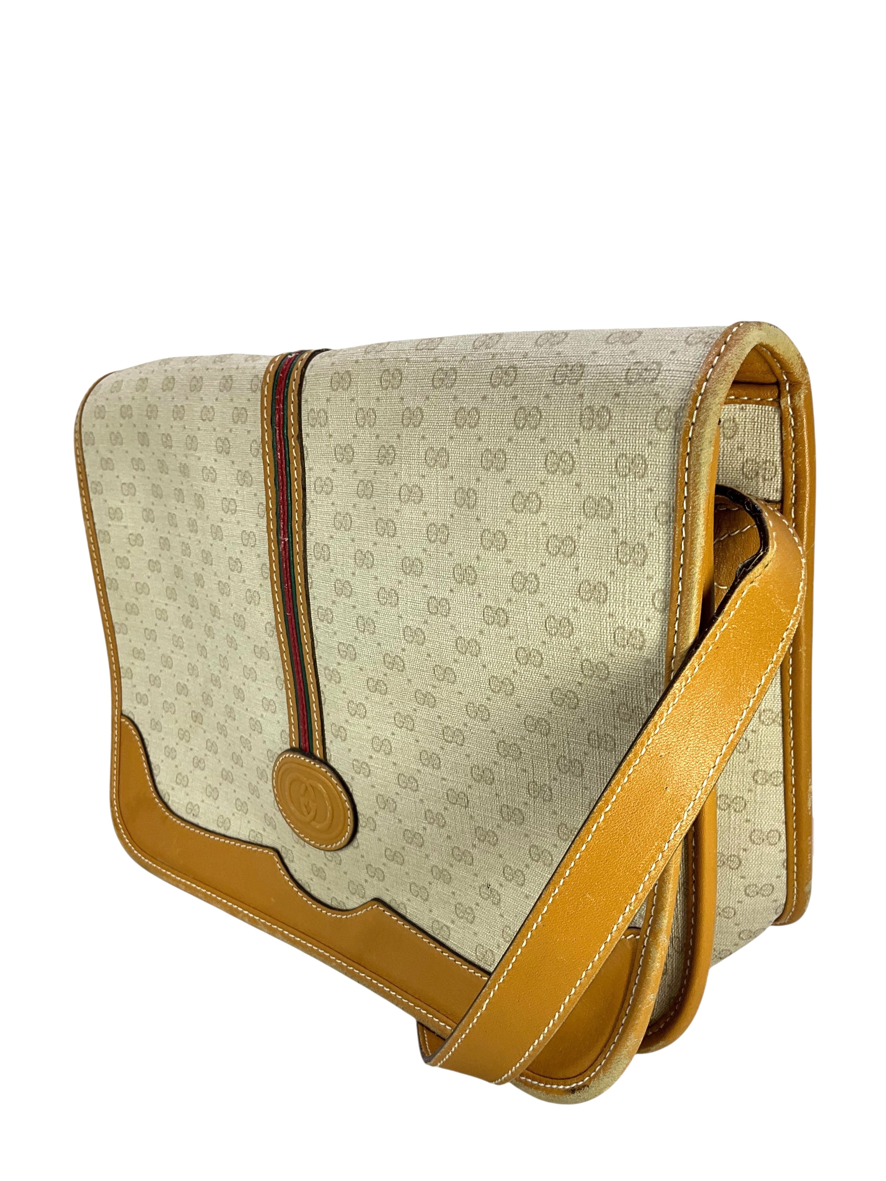Gucci Vintage Micro GG Canvas Sherry Line Shoulder Bag