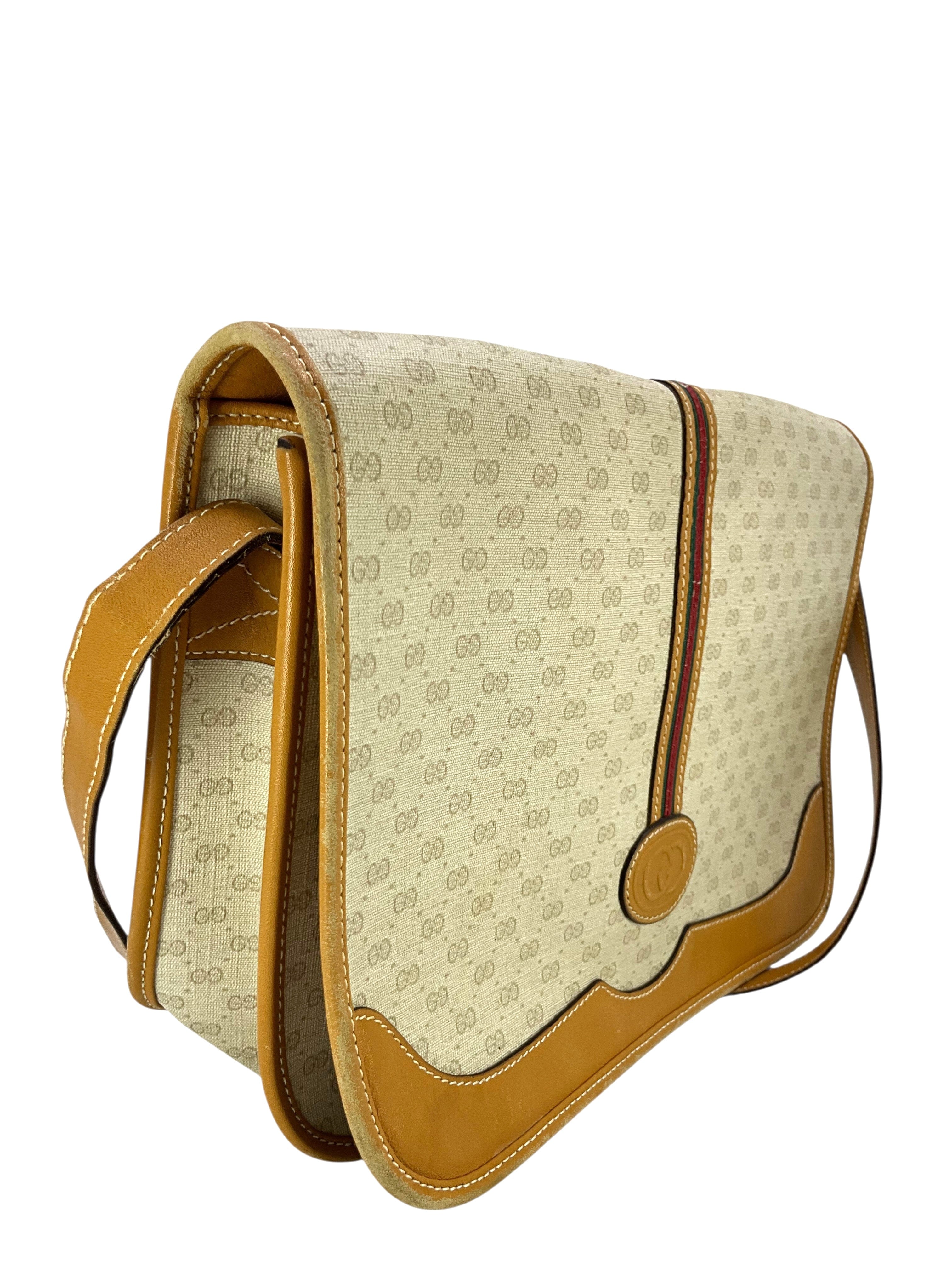Gucci Vintage Micro GG Canvas Sherry Line Shoulder Bag