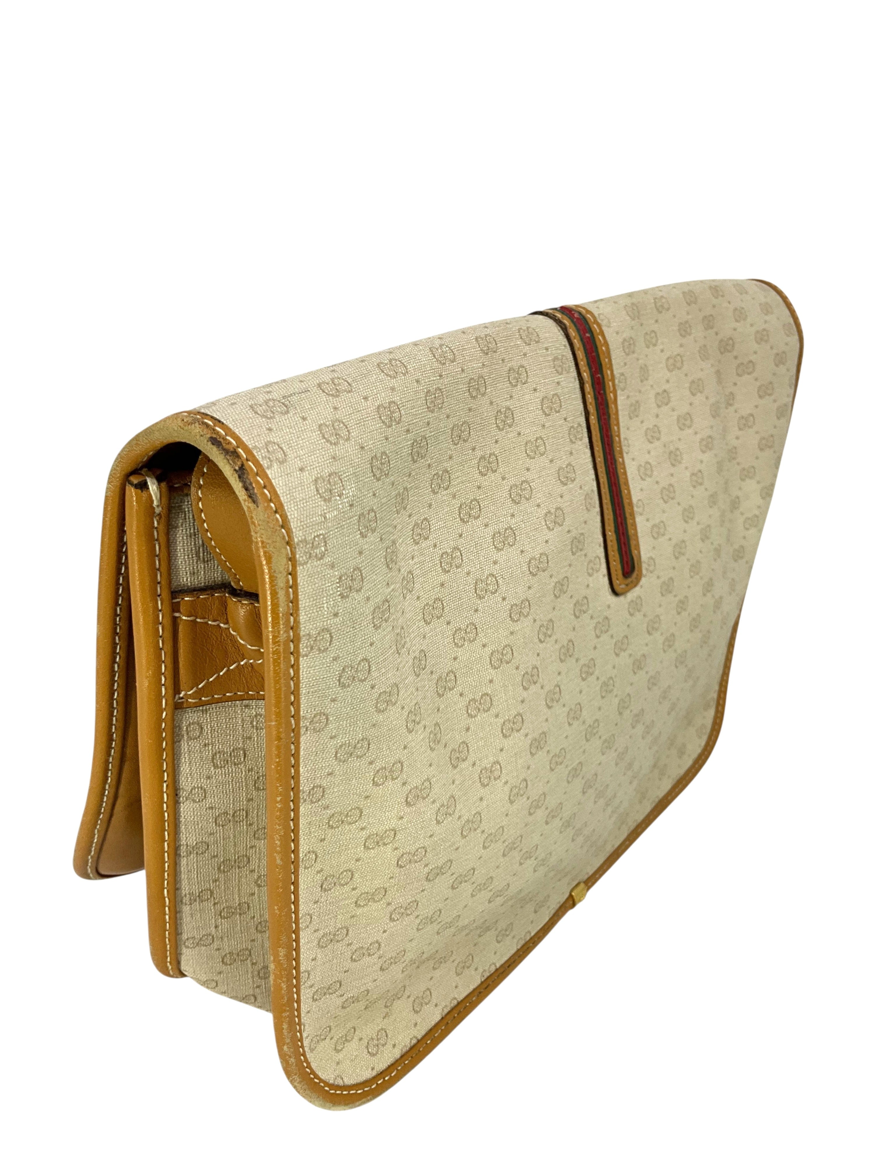 Gucci Vintage Micro GG Canvas Sherry Line Shoulder Bag