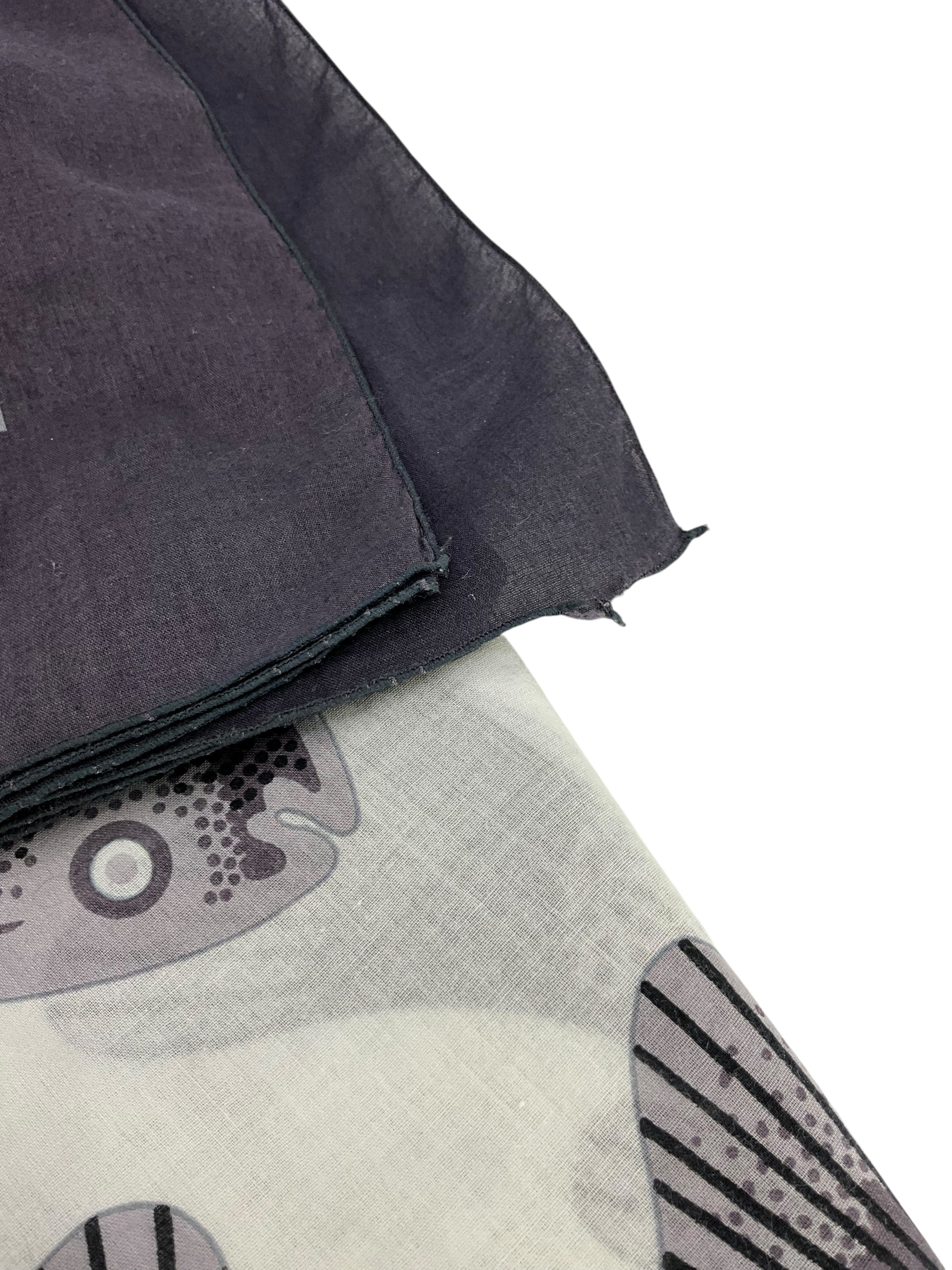 Hermes Fish Print Cotton Pareo Scarf Shawl