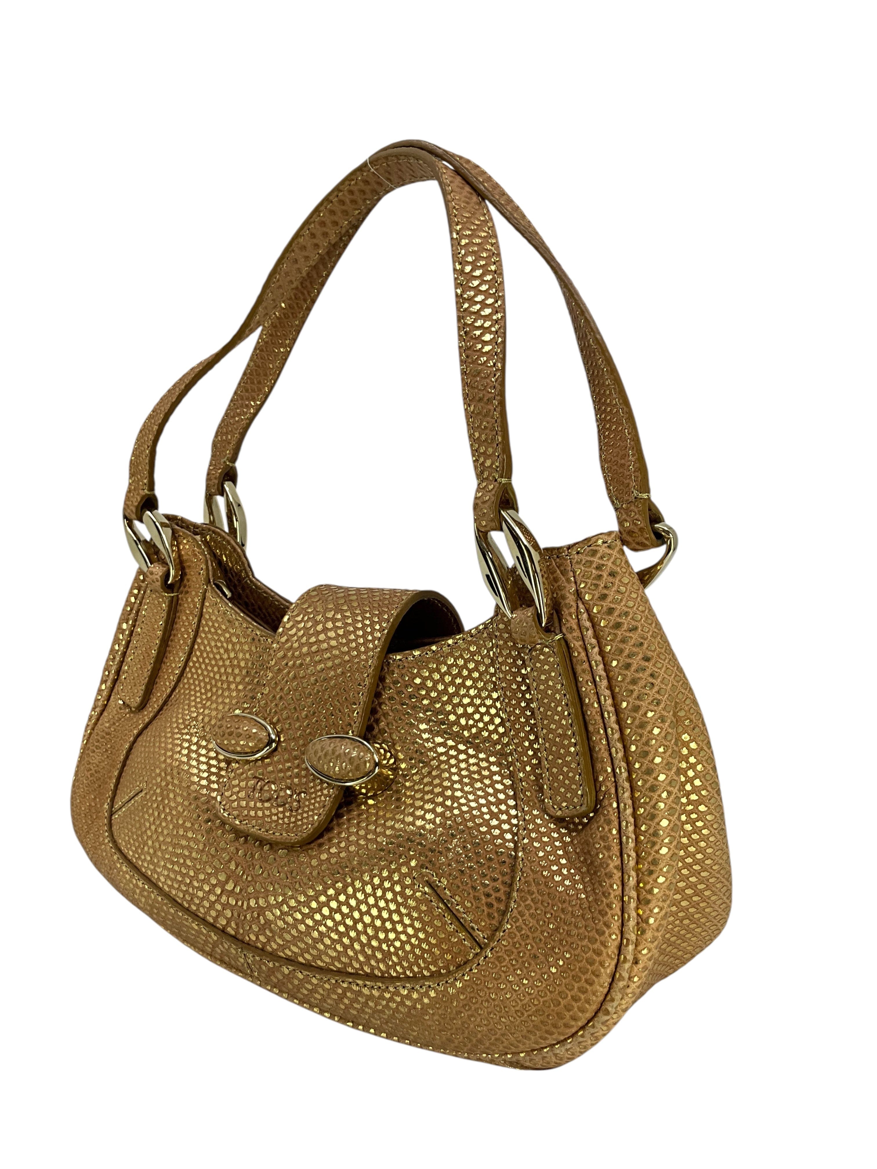 TOD'S Embossed Python Mini Handbag