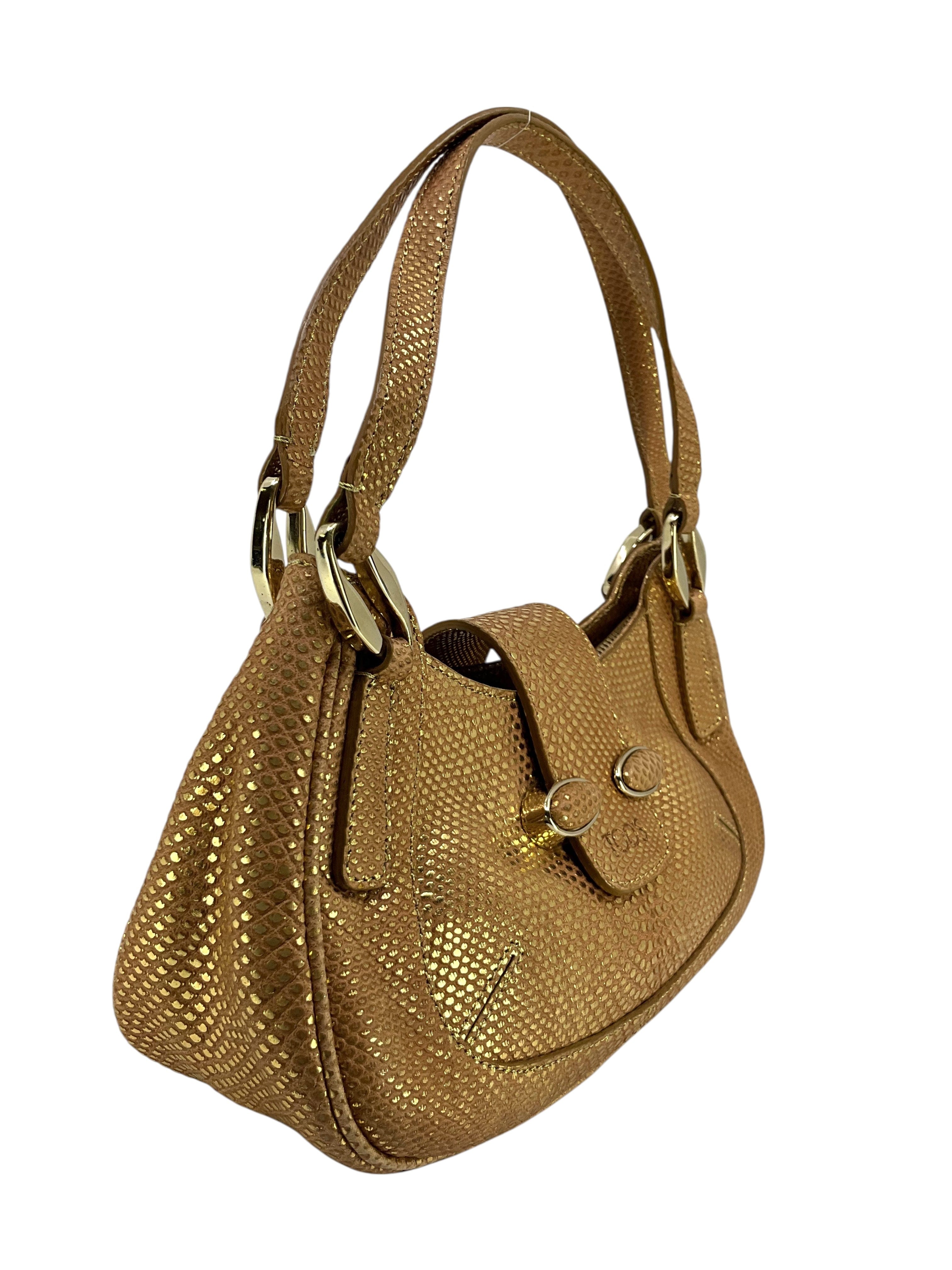 TOD'S Embossed Python Mini Handbag