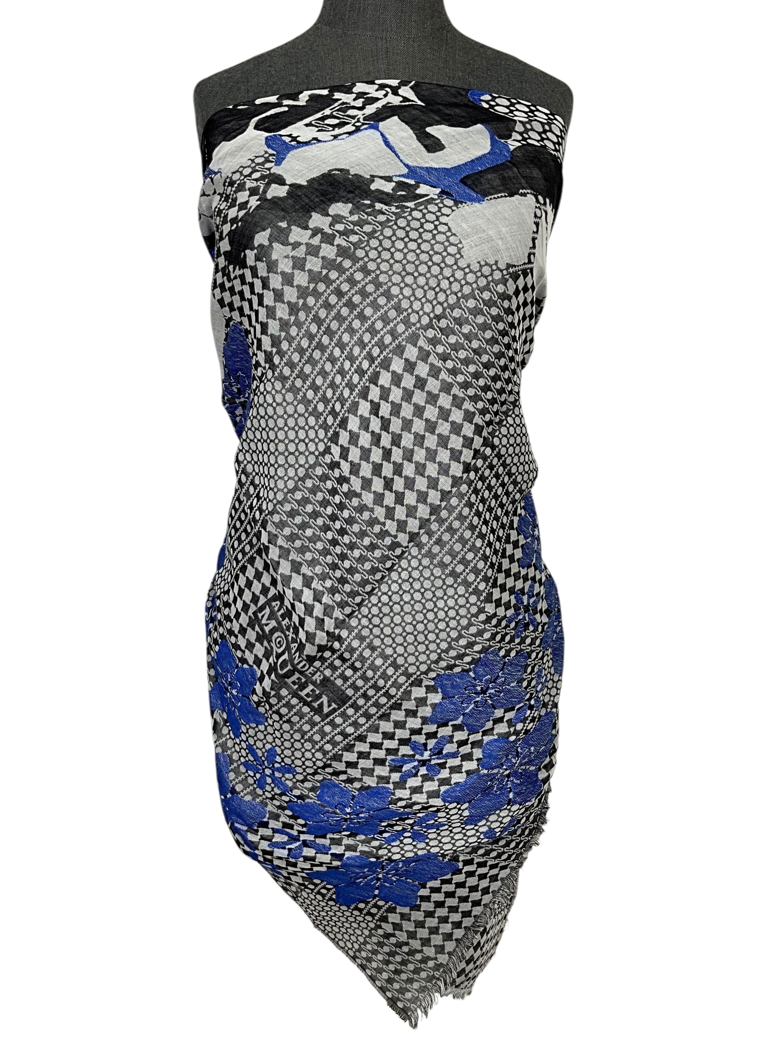 Alexander McQueen Wool Blend Skull Shawl Scarf