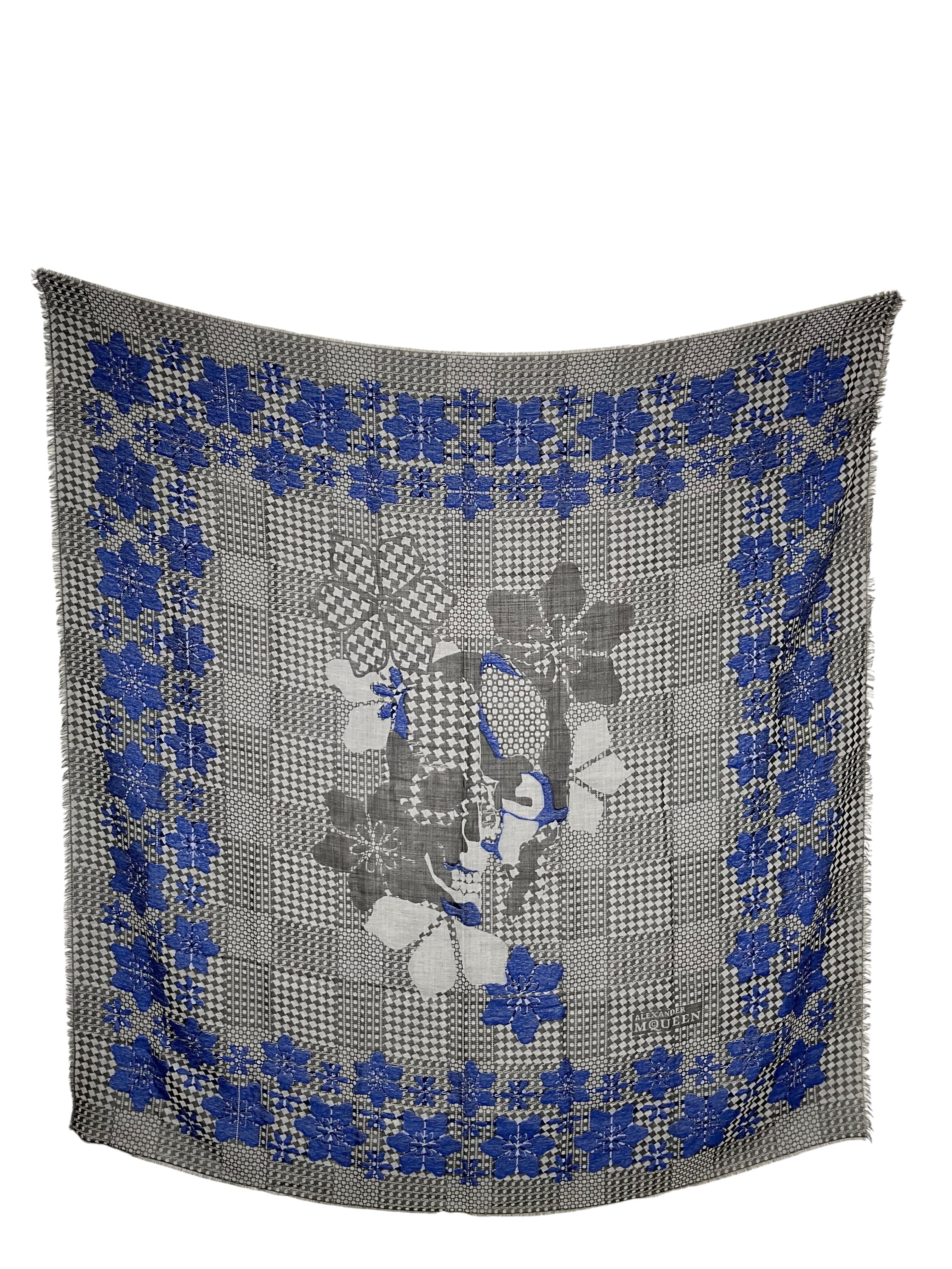 Alexander McQueen Wool Blend Skull Shawl Scarf