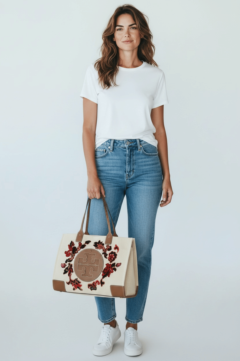 TORY BURCH Ella Fil Coupe Tote Bag