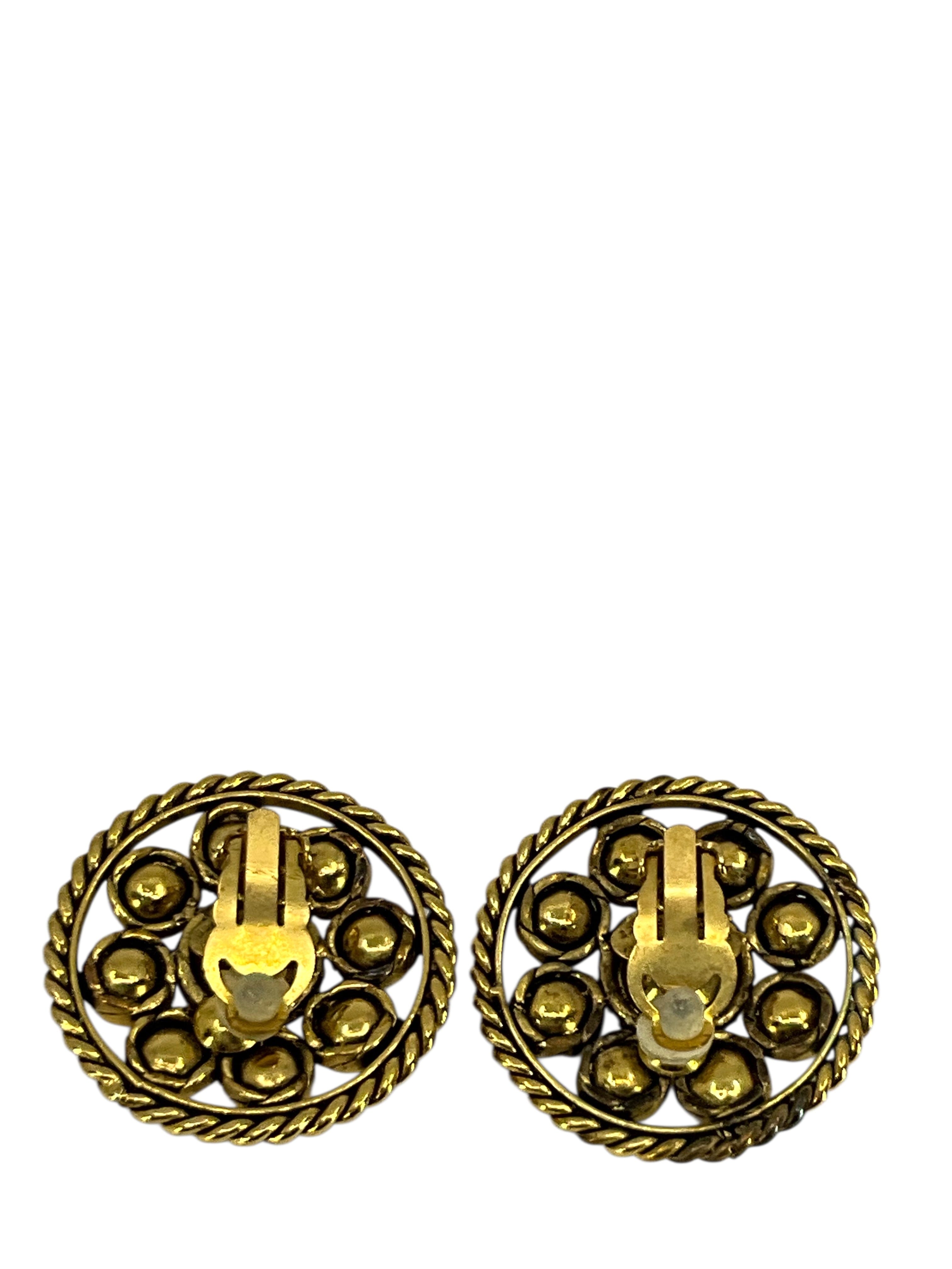 Chanel Vintage Gripoix Clip-On Earrings