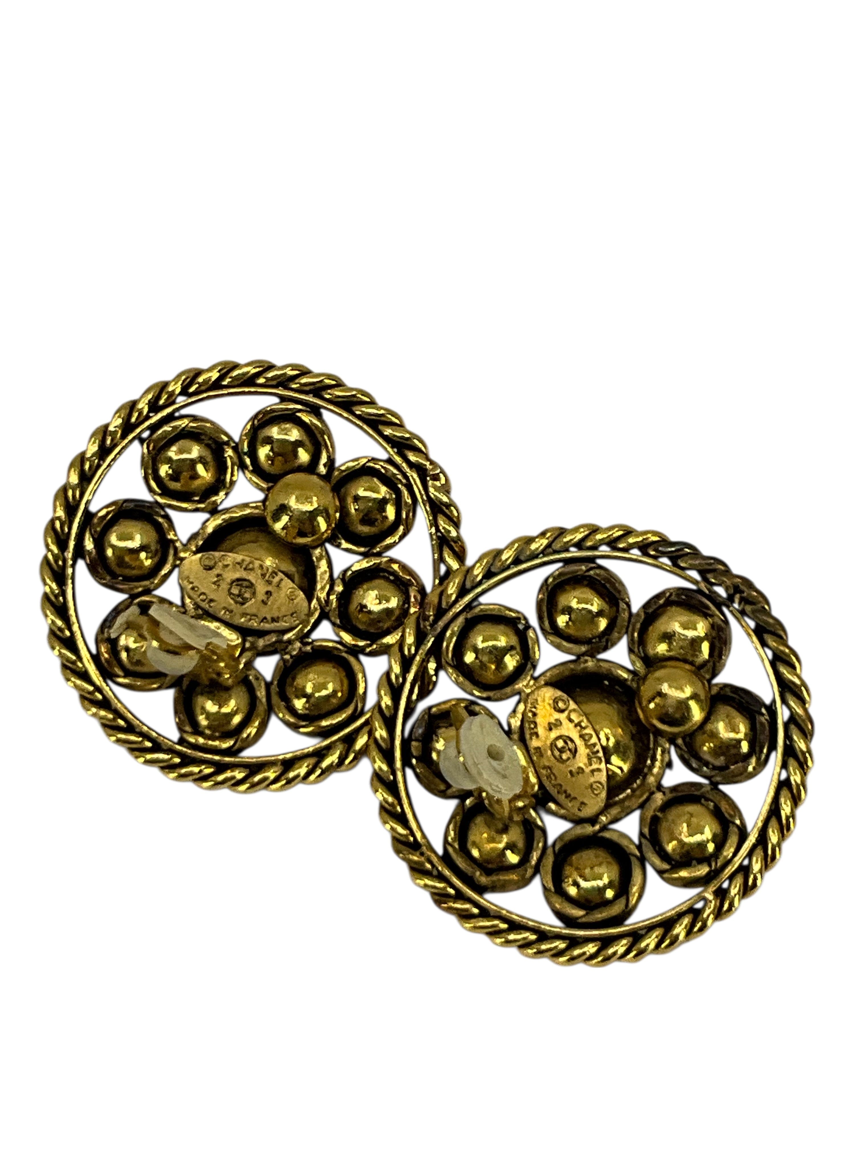Chanel Vintage Gripoix Clip-On Earrings