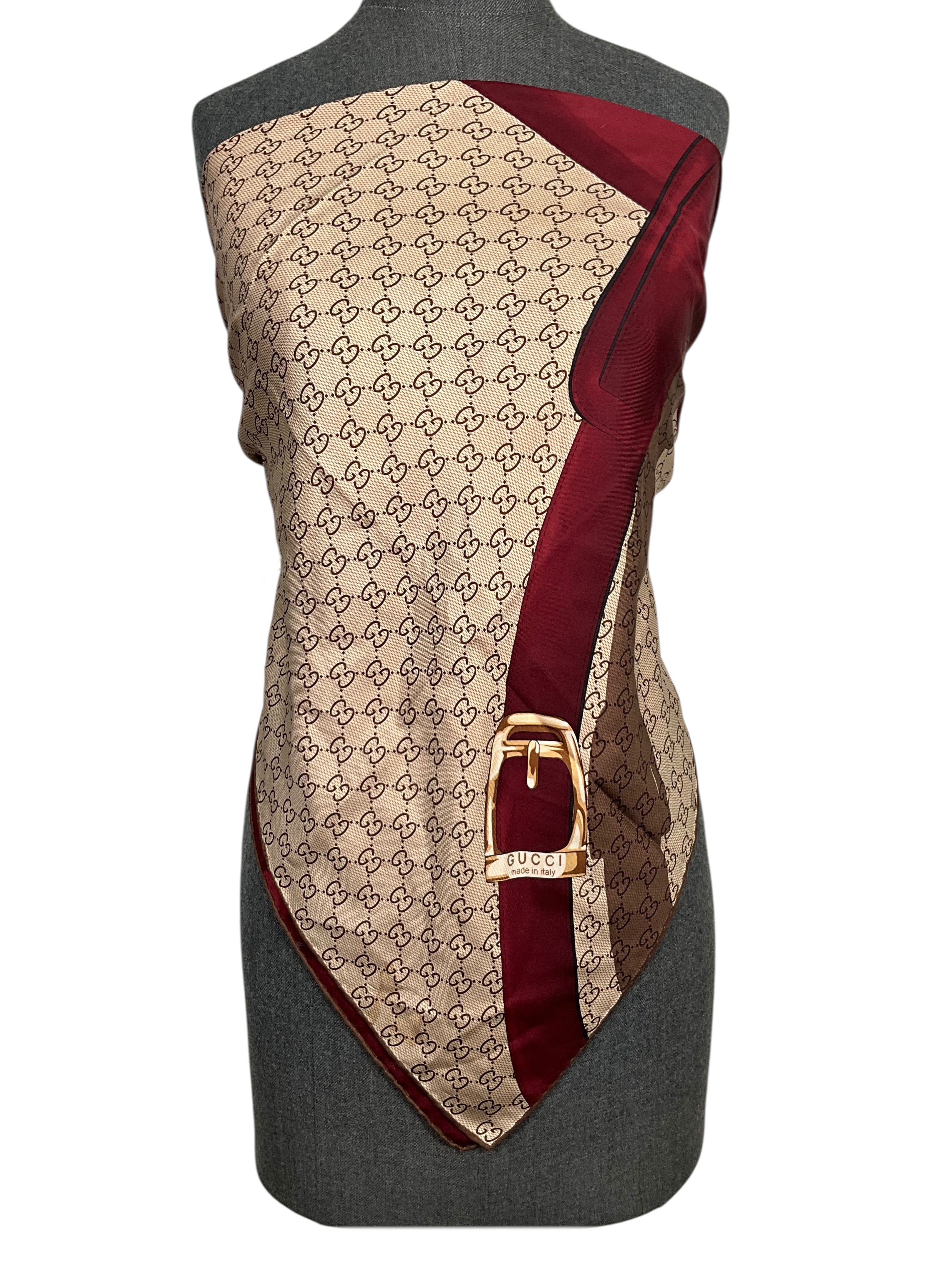 Gucci GG Logo Horsebit Silk Scarf