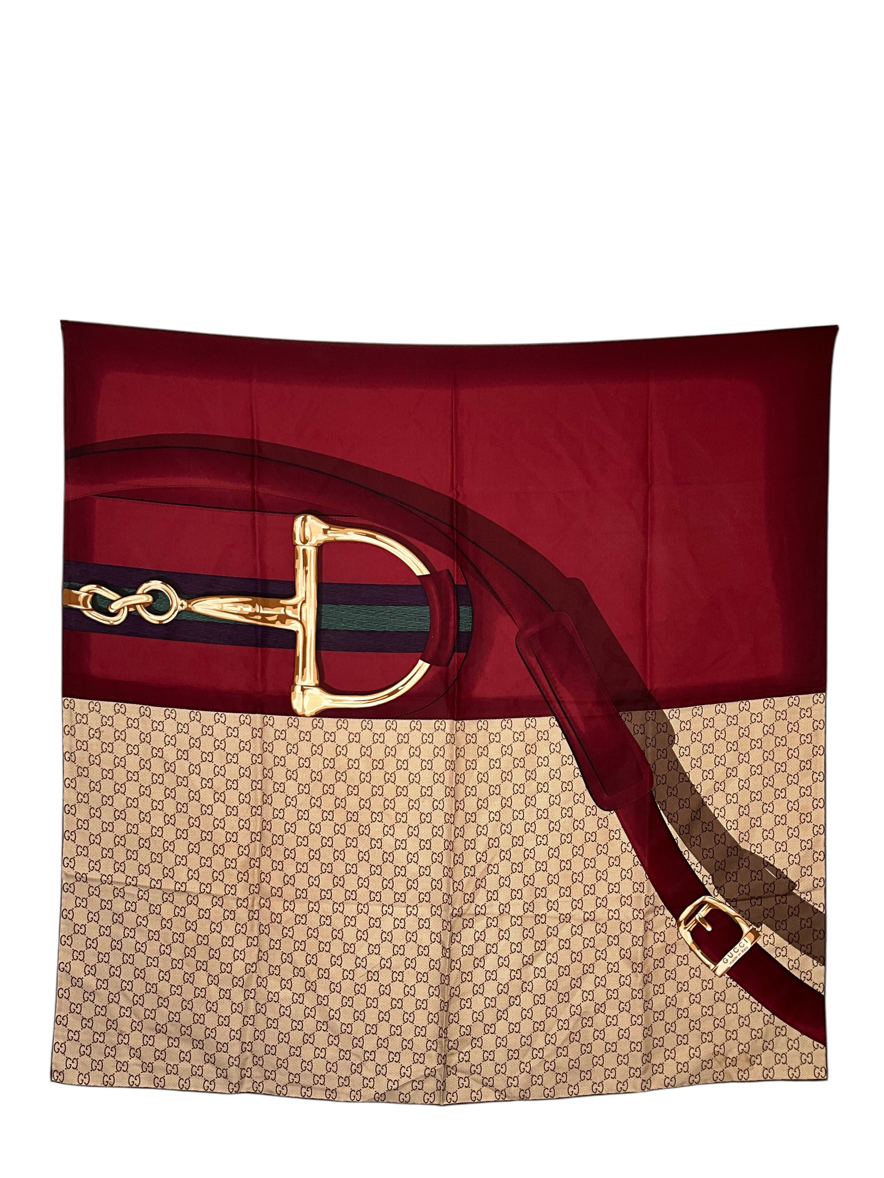 Gucci GG Logo Horsebit Silk Scarf
