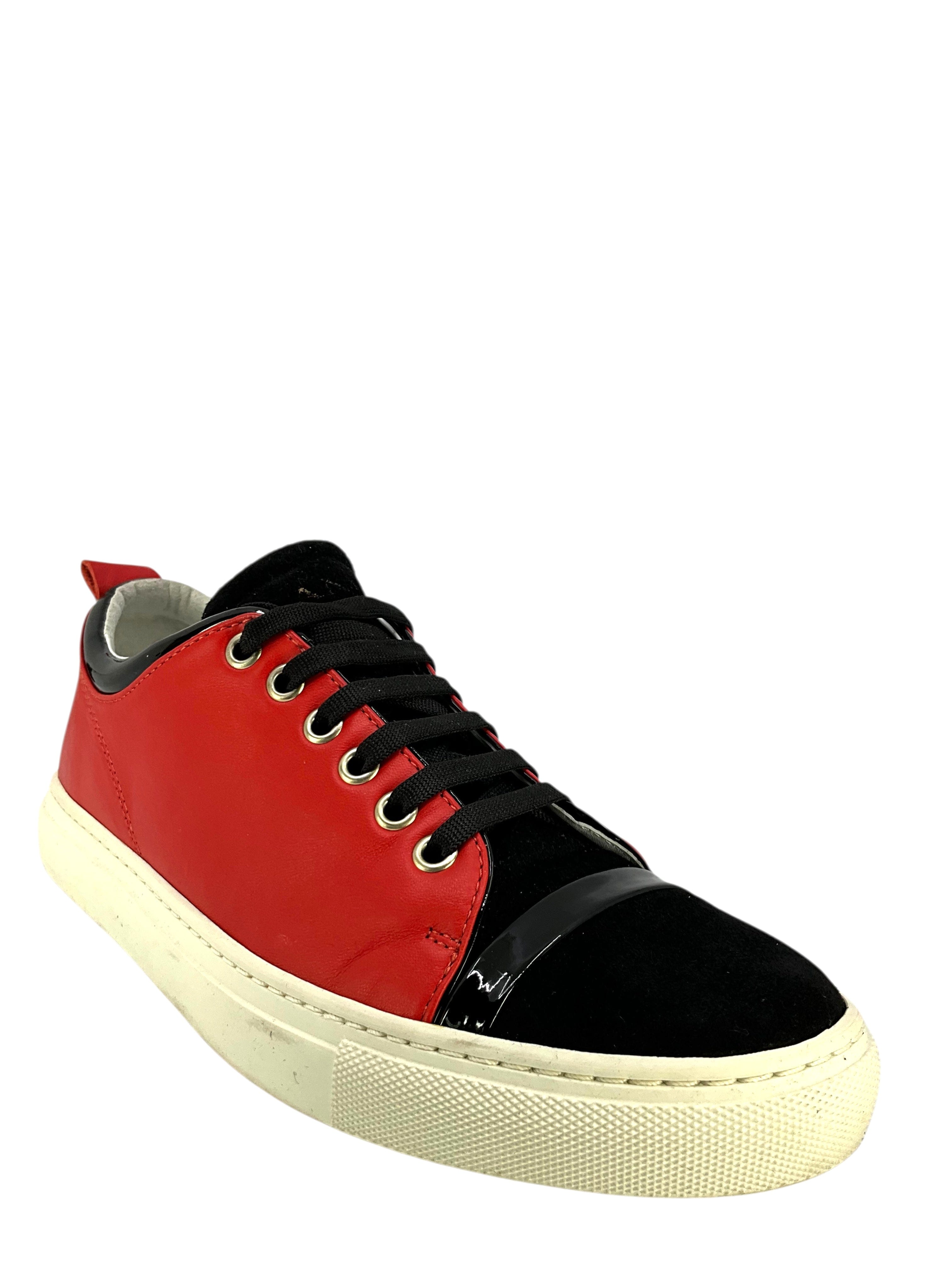 Lanvin Leather Suede Cap Toe Sneaker Size 8