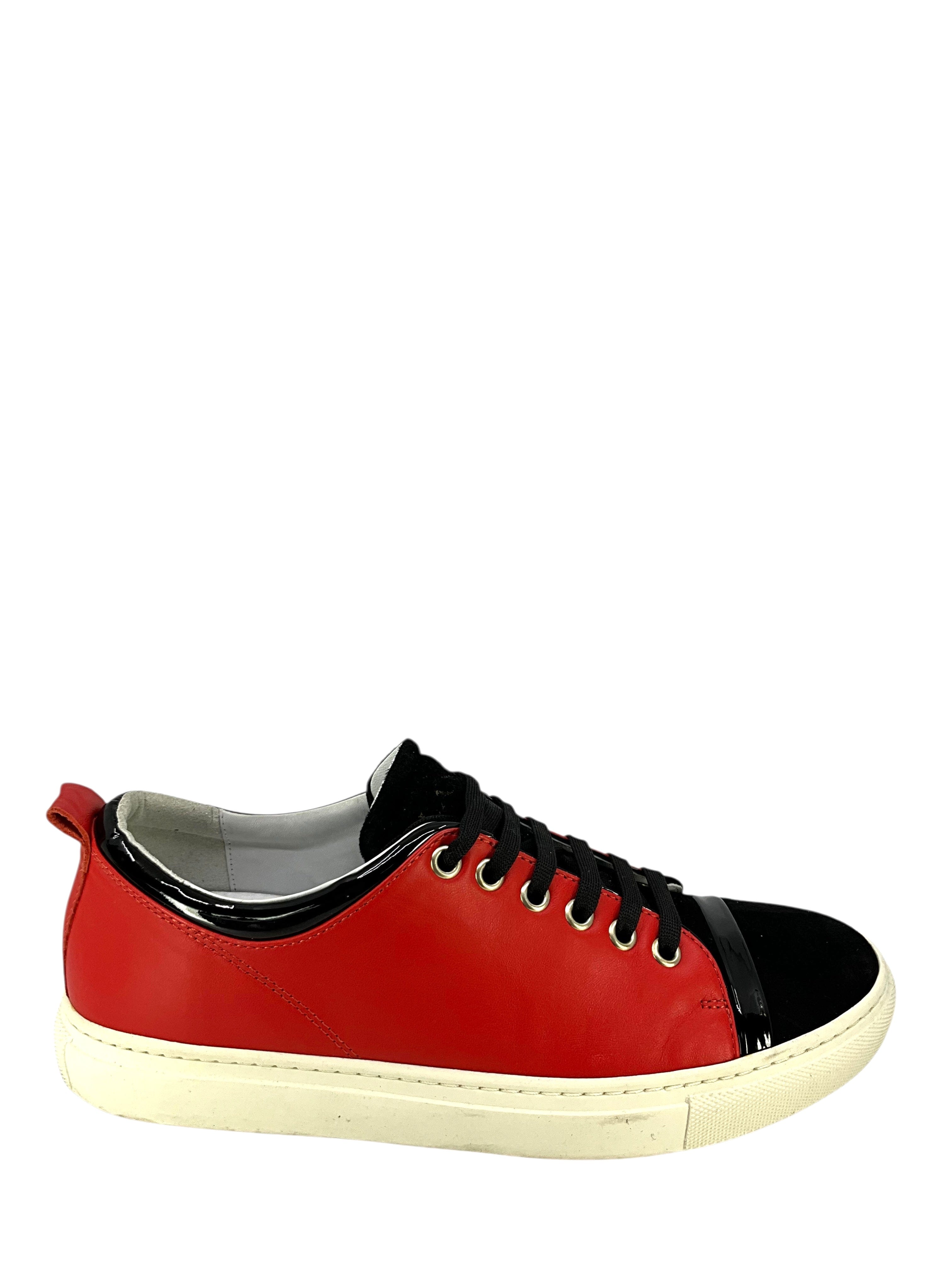 Lanvin Leather Suede Cap Toe Sneaker Size 8