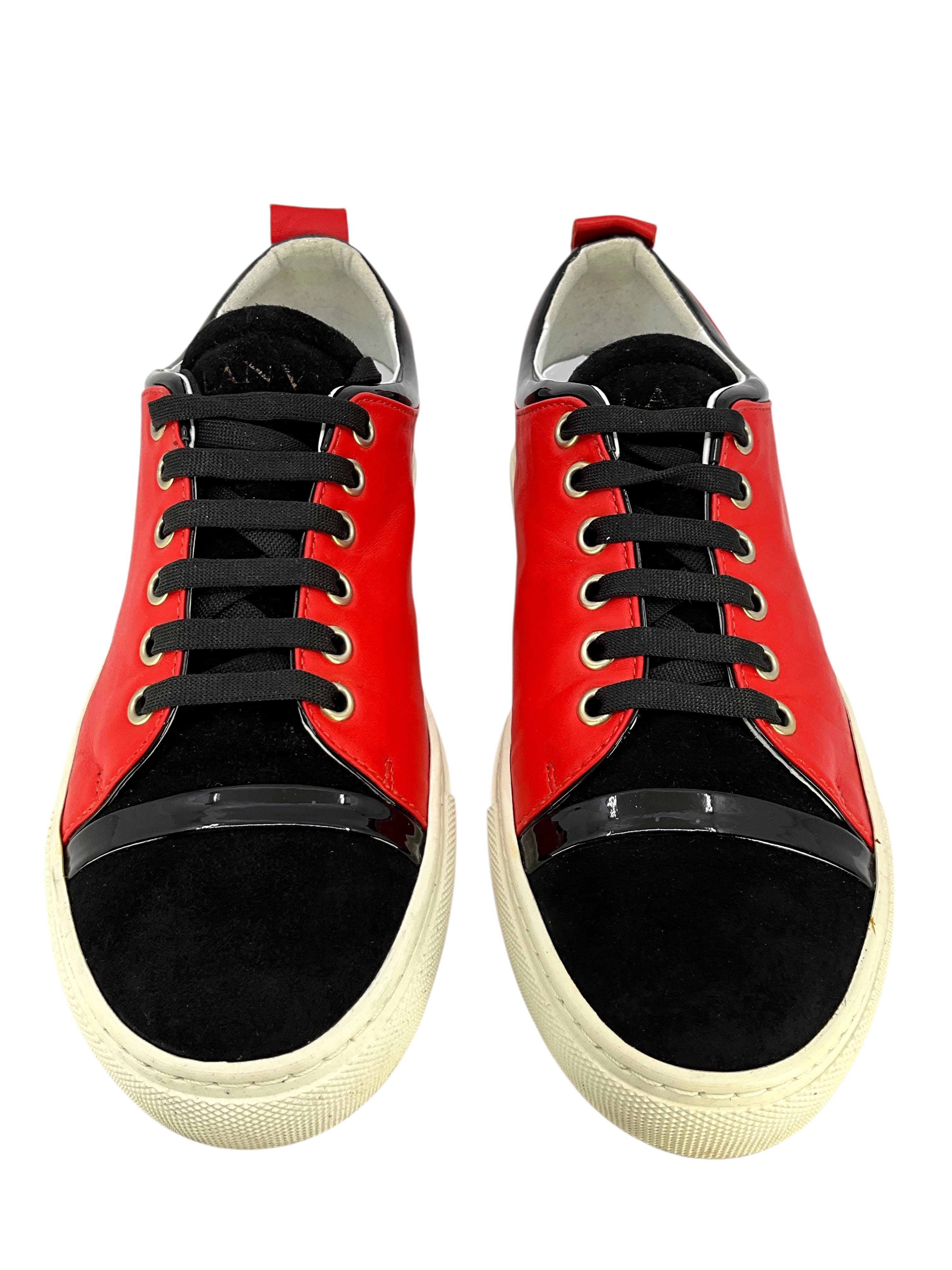 Lanvin Leather Suede Cap Toe Sneaker Size 8