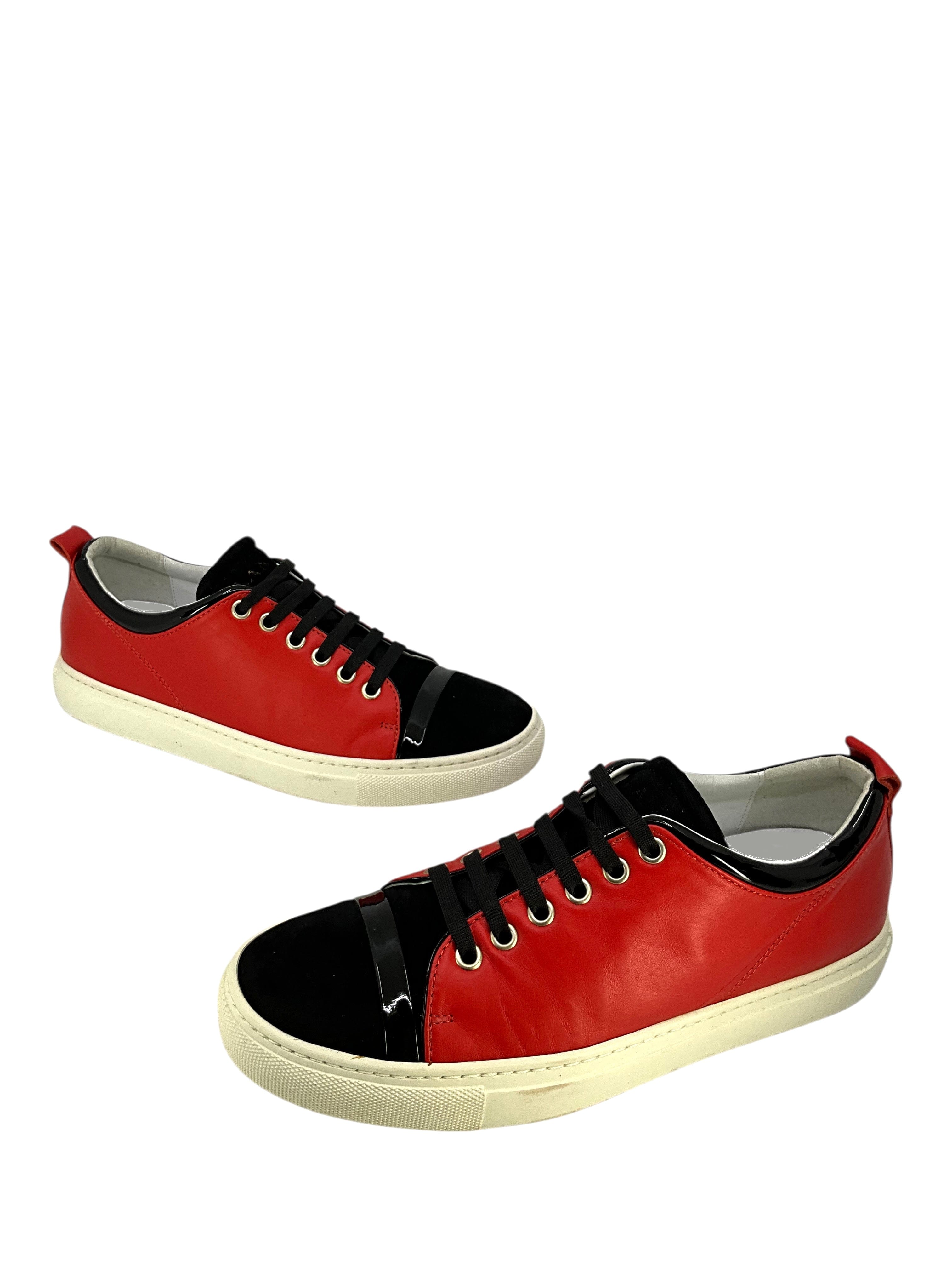 Lanvin Leather Suede Cap Toe Sneaker Size 8