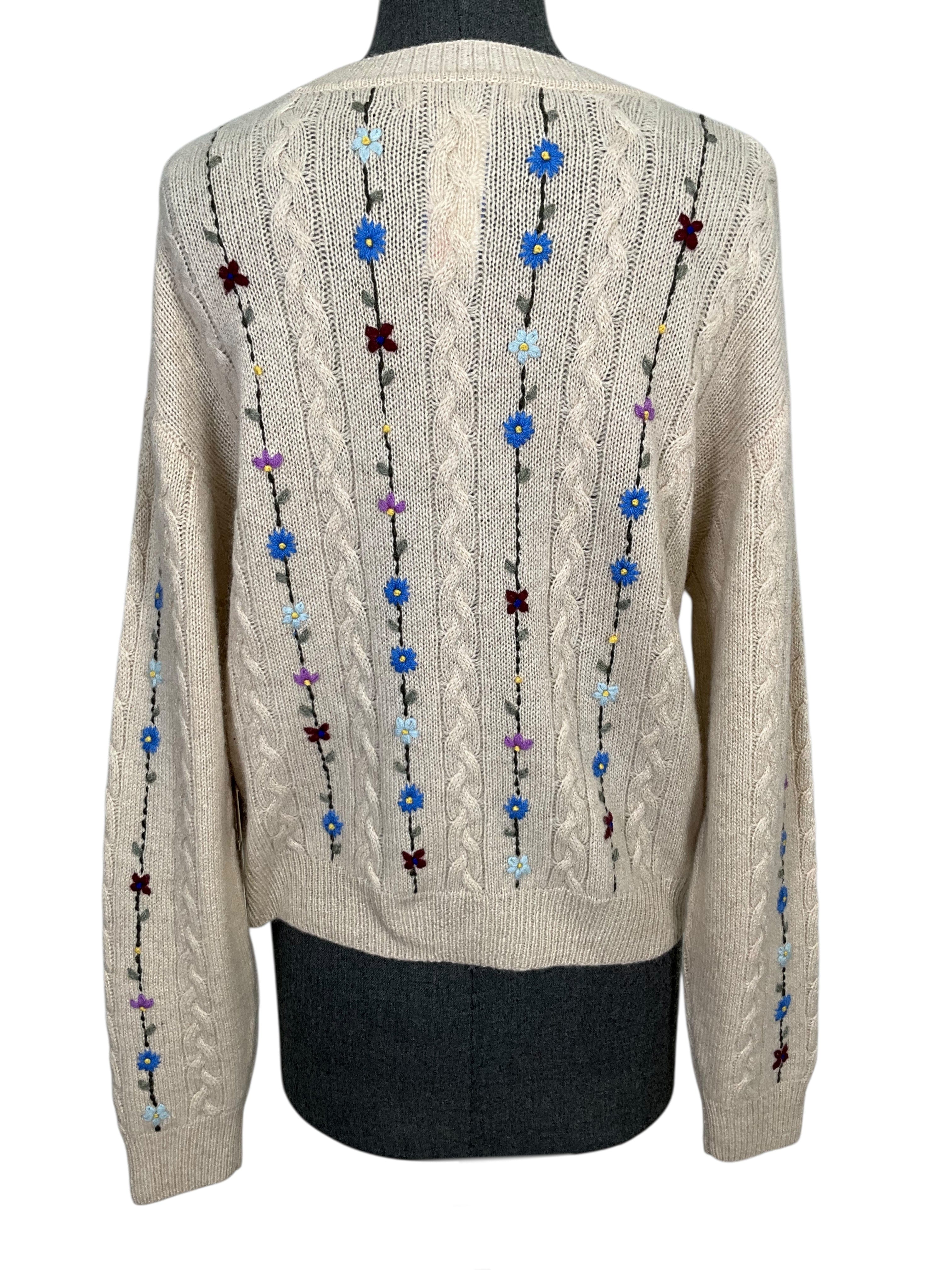White & Warren Cable Cashmere Sweater Size M