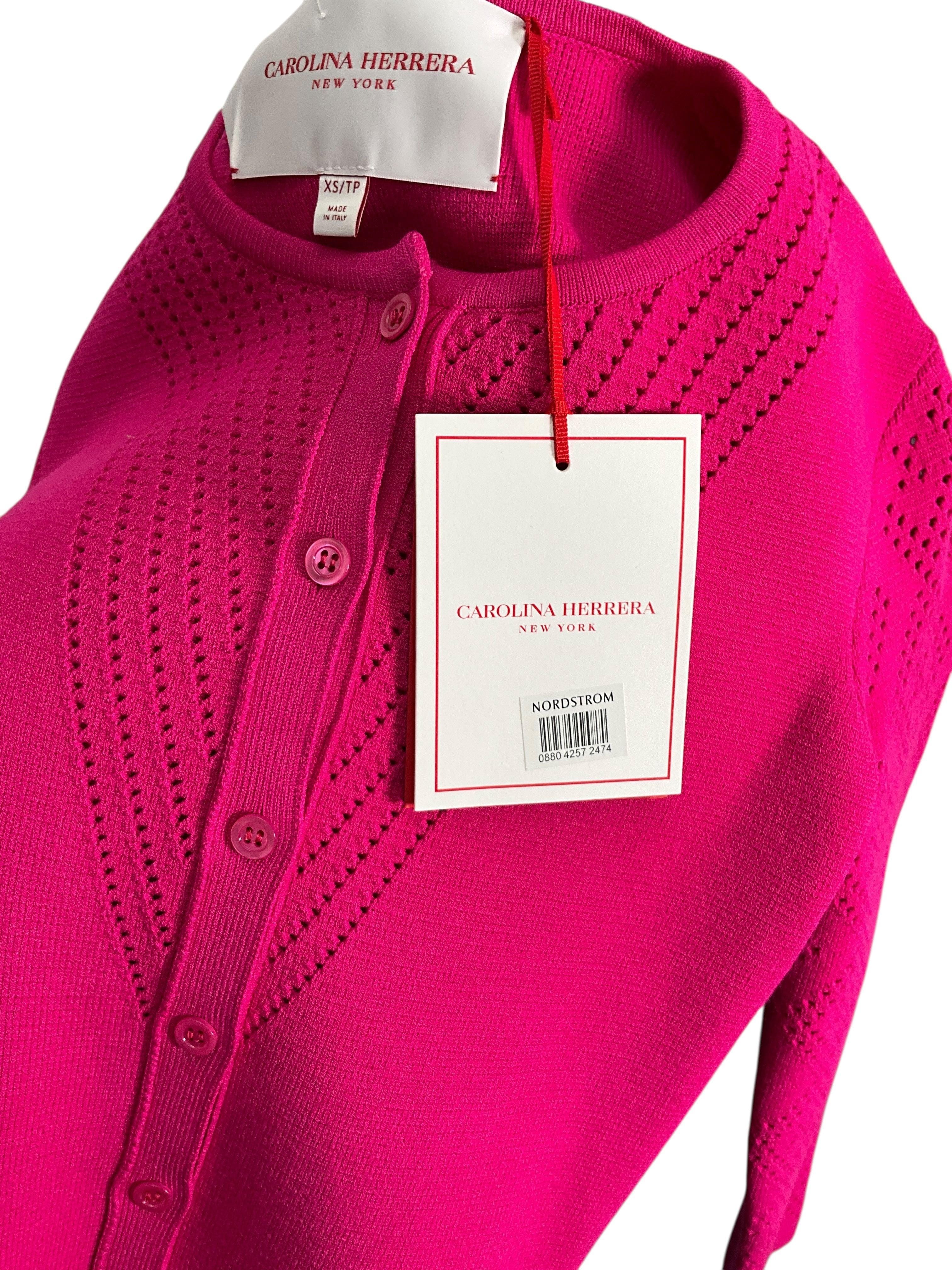 Carolina Herrera Pointelle Cardigan Size XS NEW