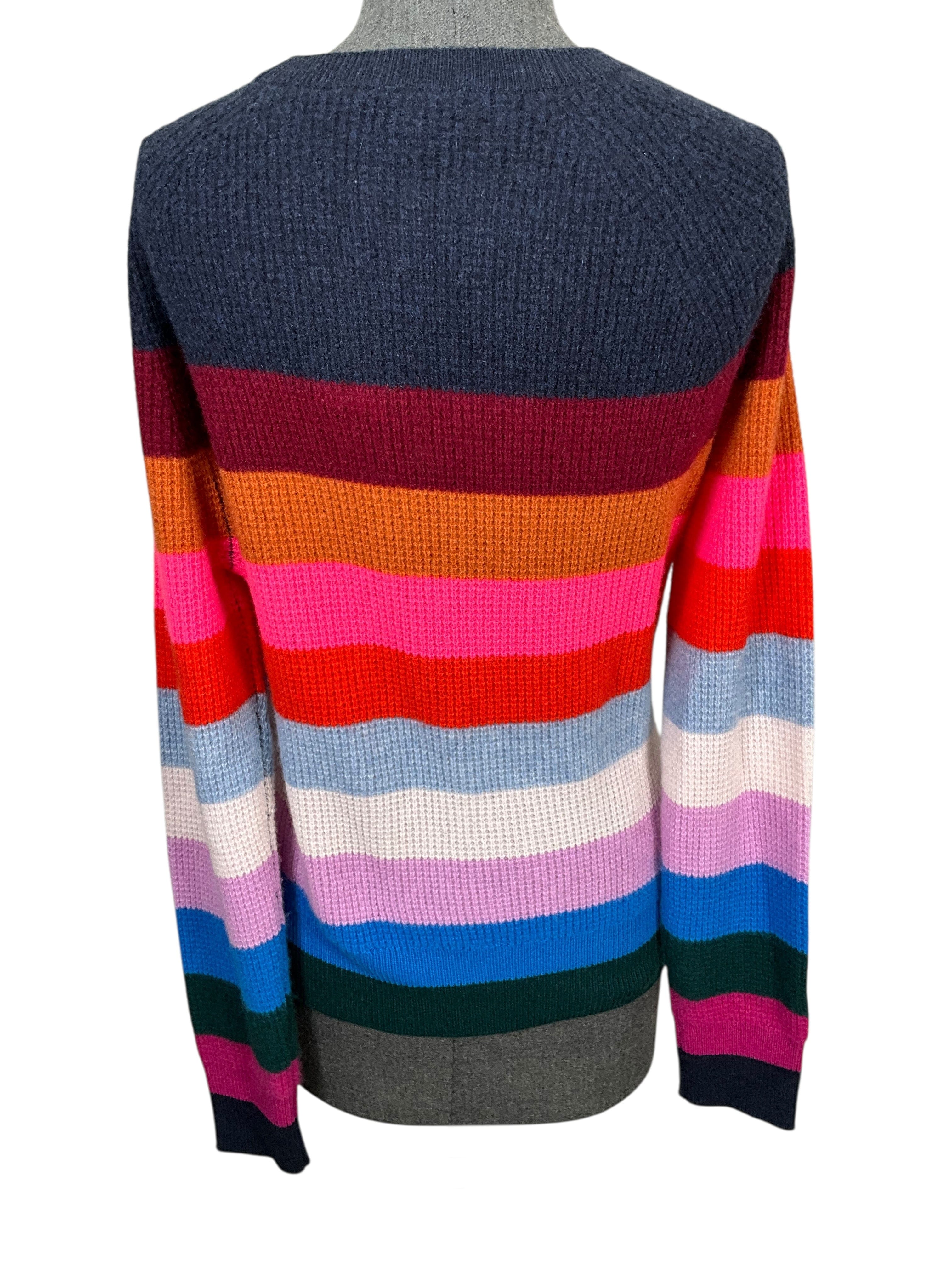 White & Warren Striped Cashmere Sweater Size M NEW
