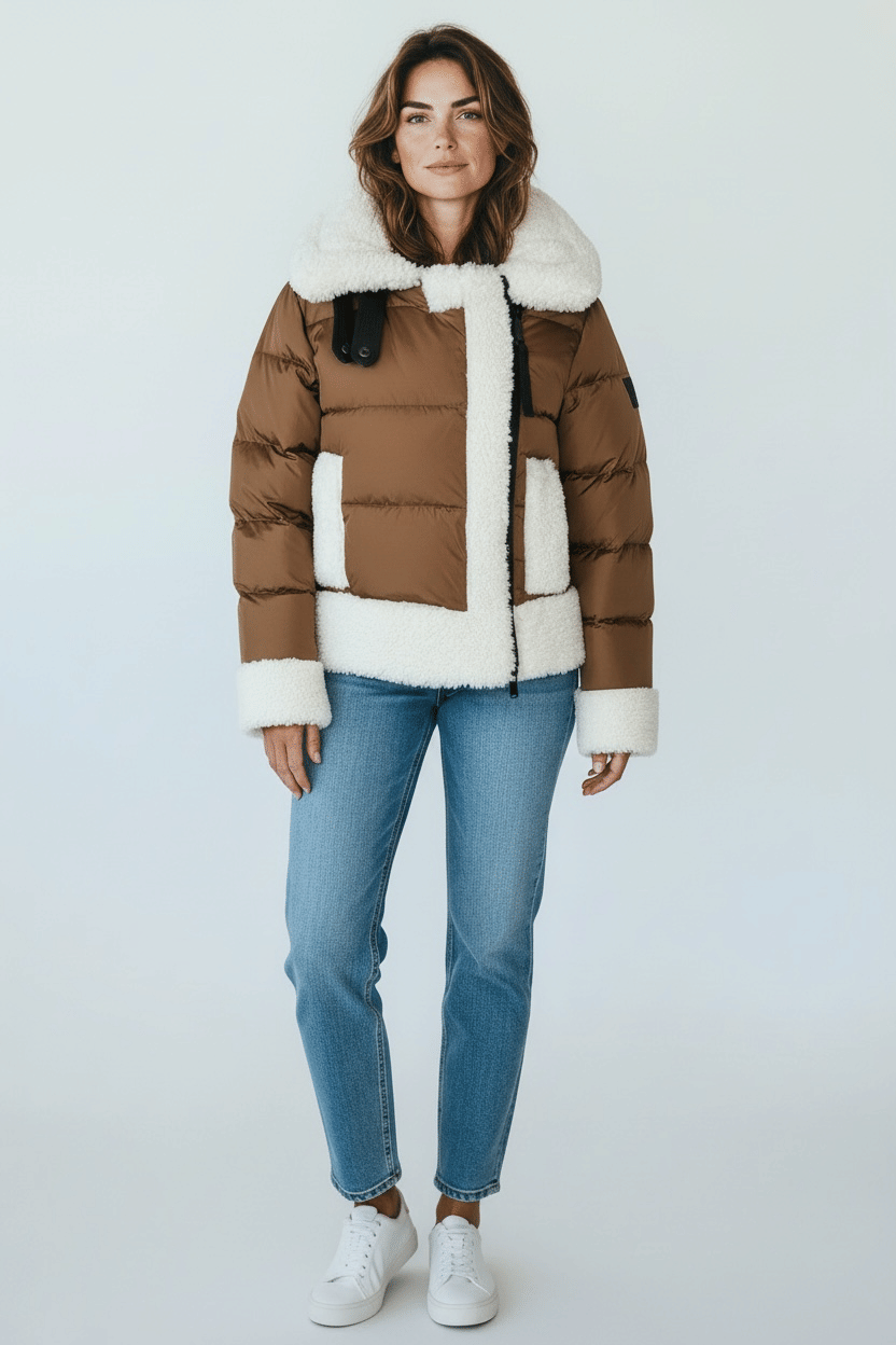 SAM. Bennet Sherpa Down Puffer Jacket Size S