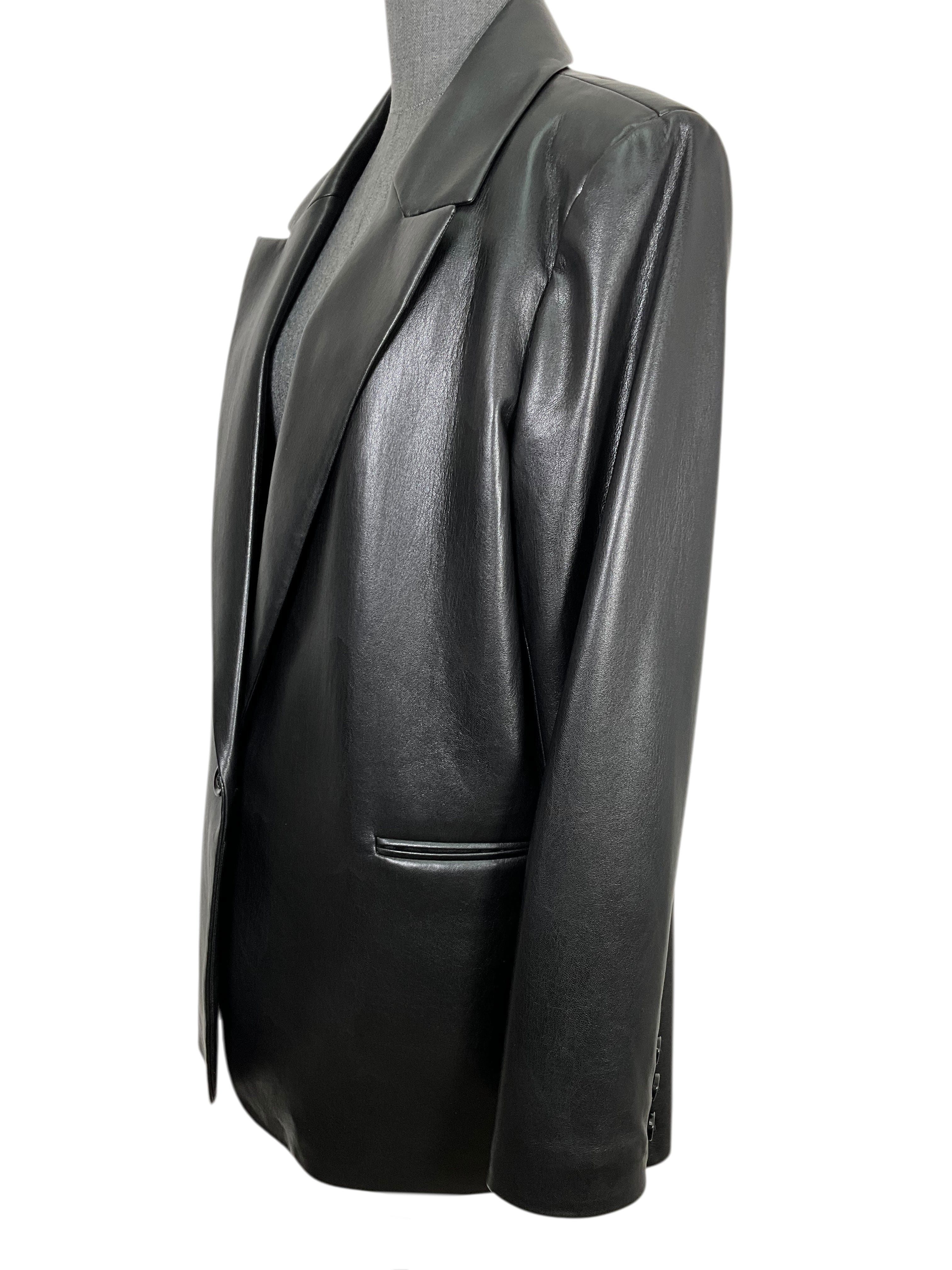 Alice + Olivia Vegan Leather Blazer Size XL