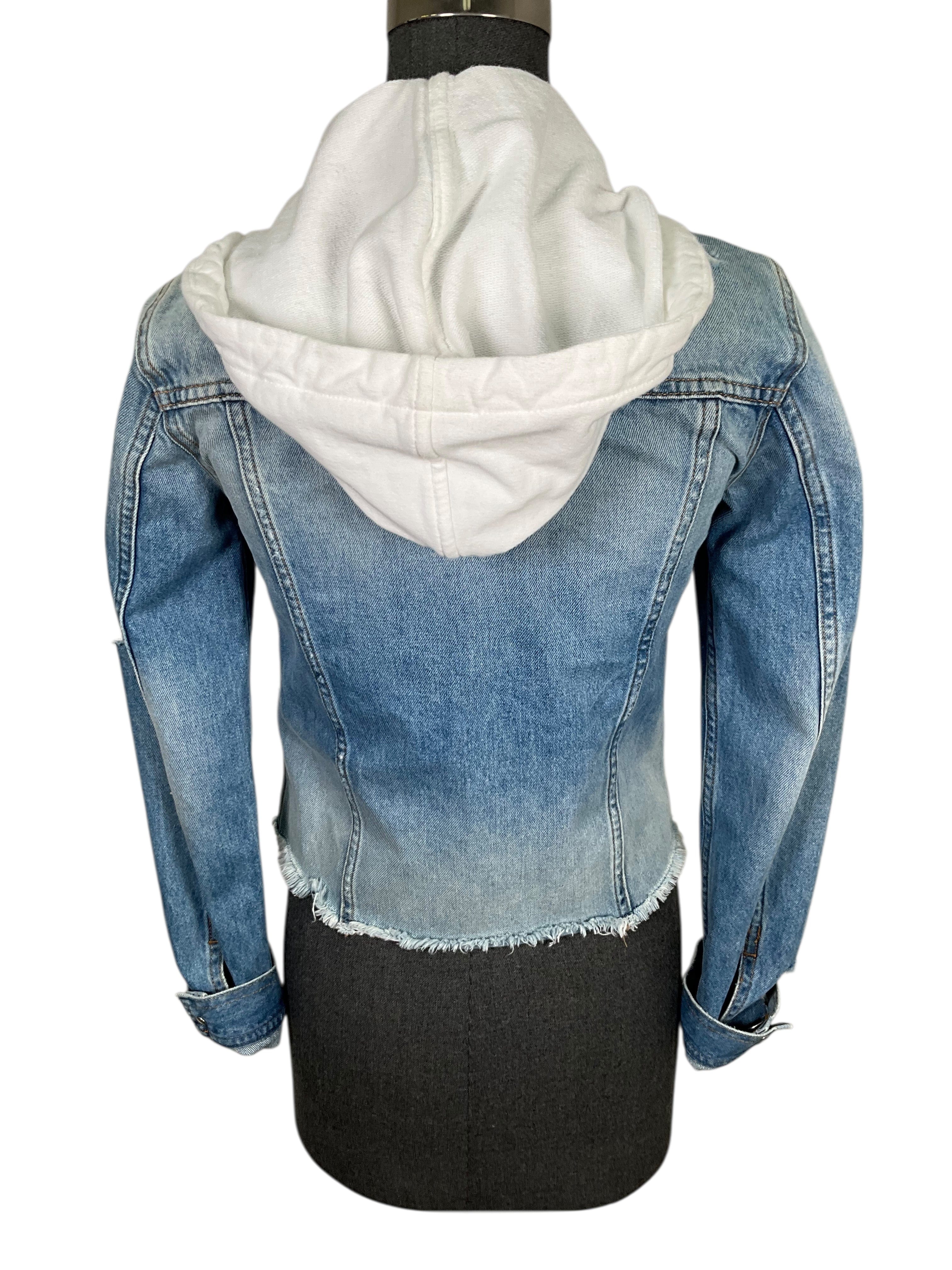 Veronica Beard Cara Denim Hooded Jacket Size XS