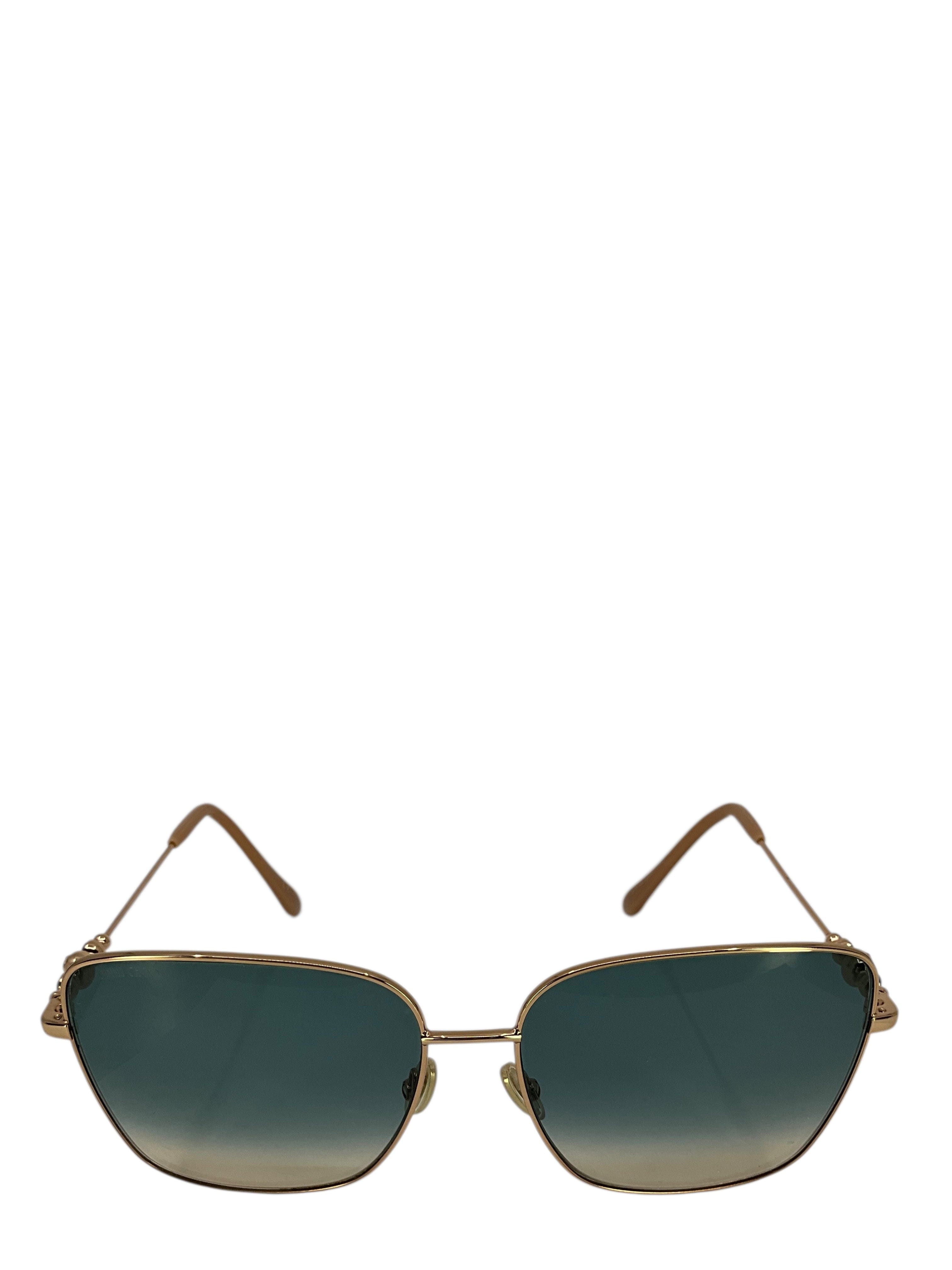 Jimmy Choo Hester Women's Gold Square Sunglasses