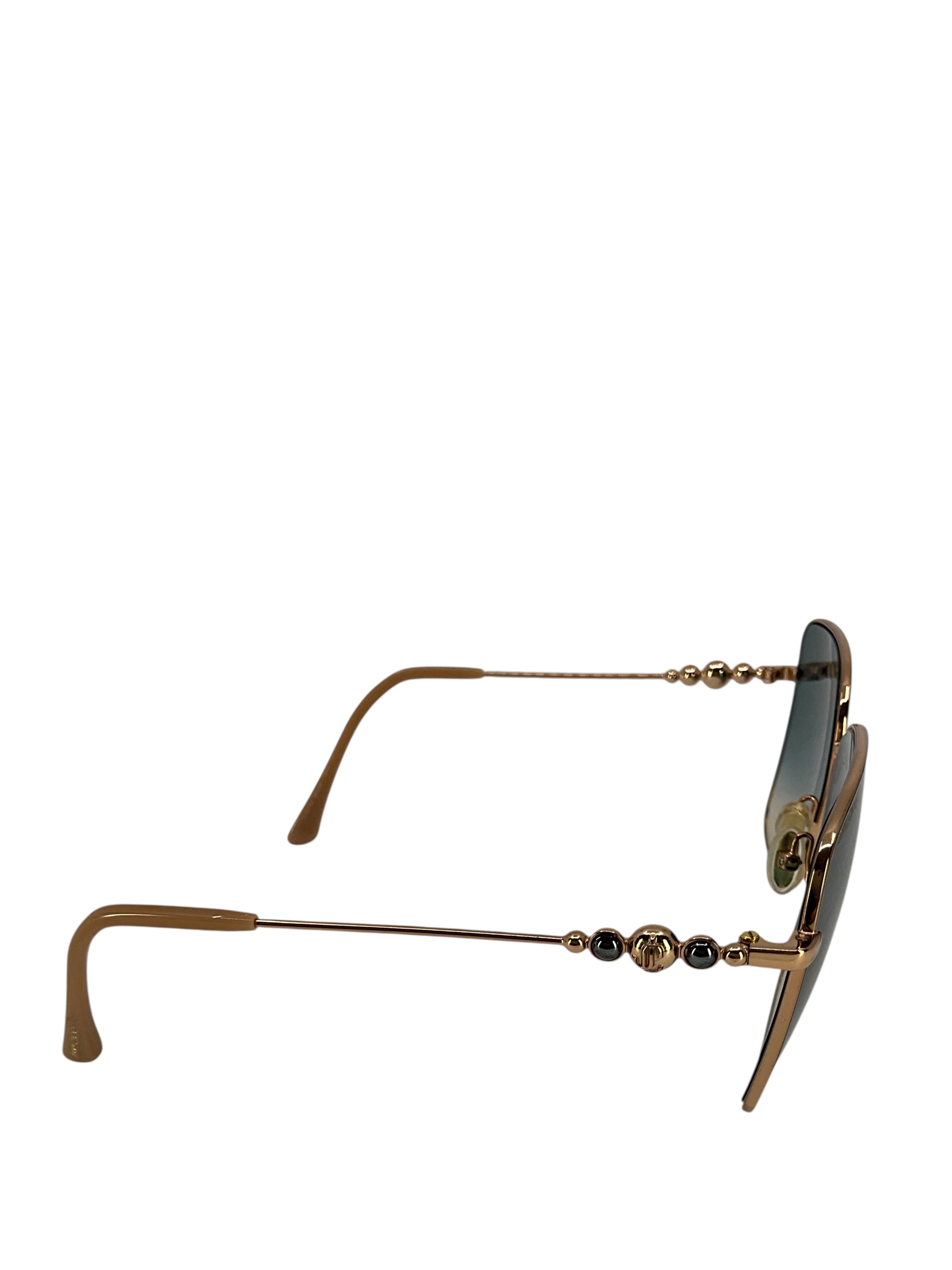 Jimmy Choo Hester Women's Gold Square Sunglasses