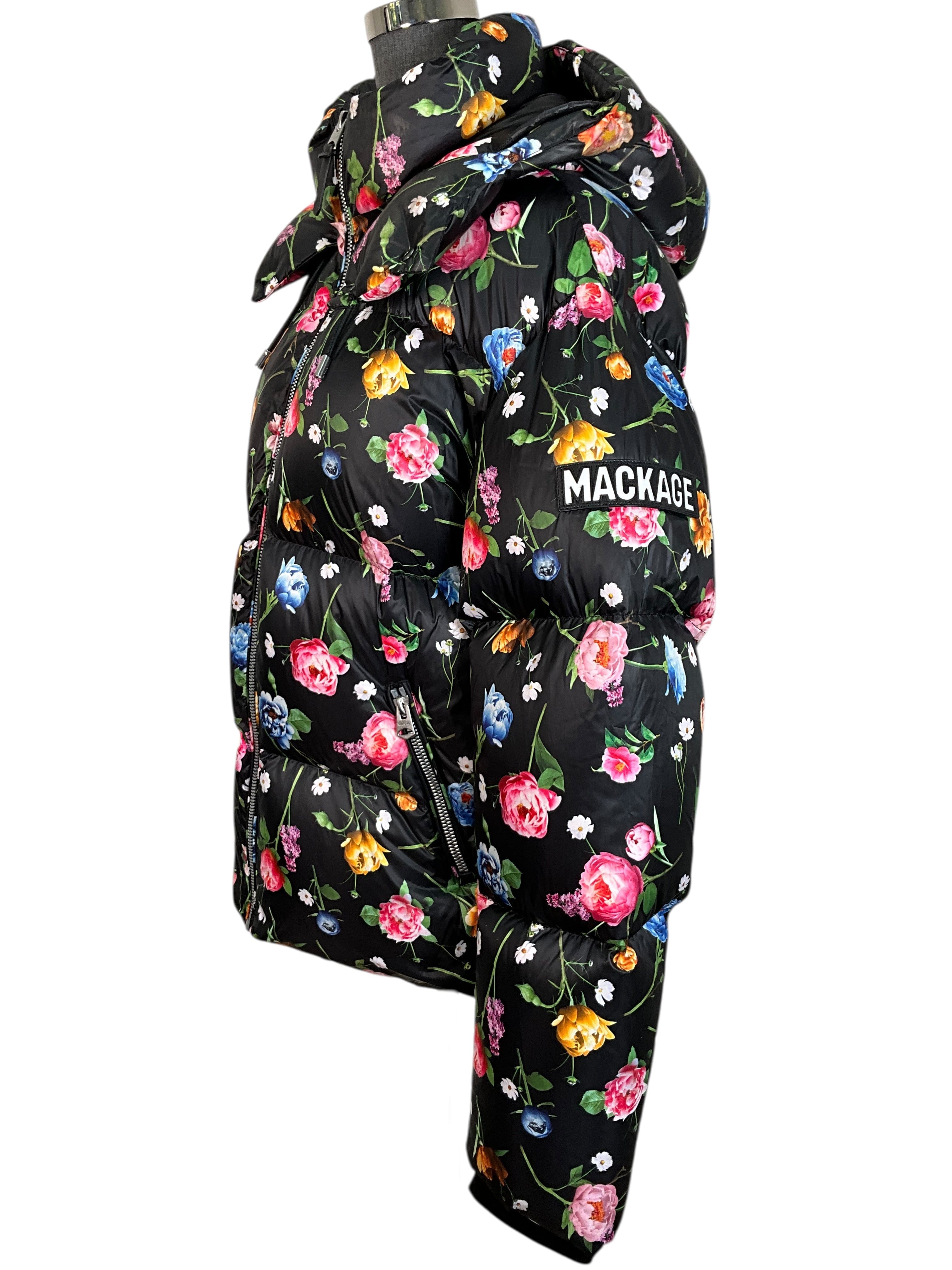 Mackage Kent Floral Down Puffer Jacket Size L NEW