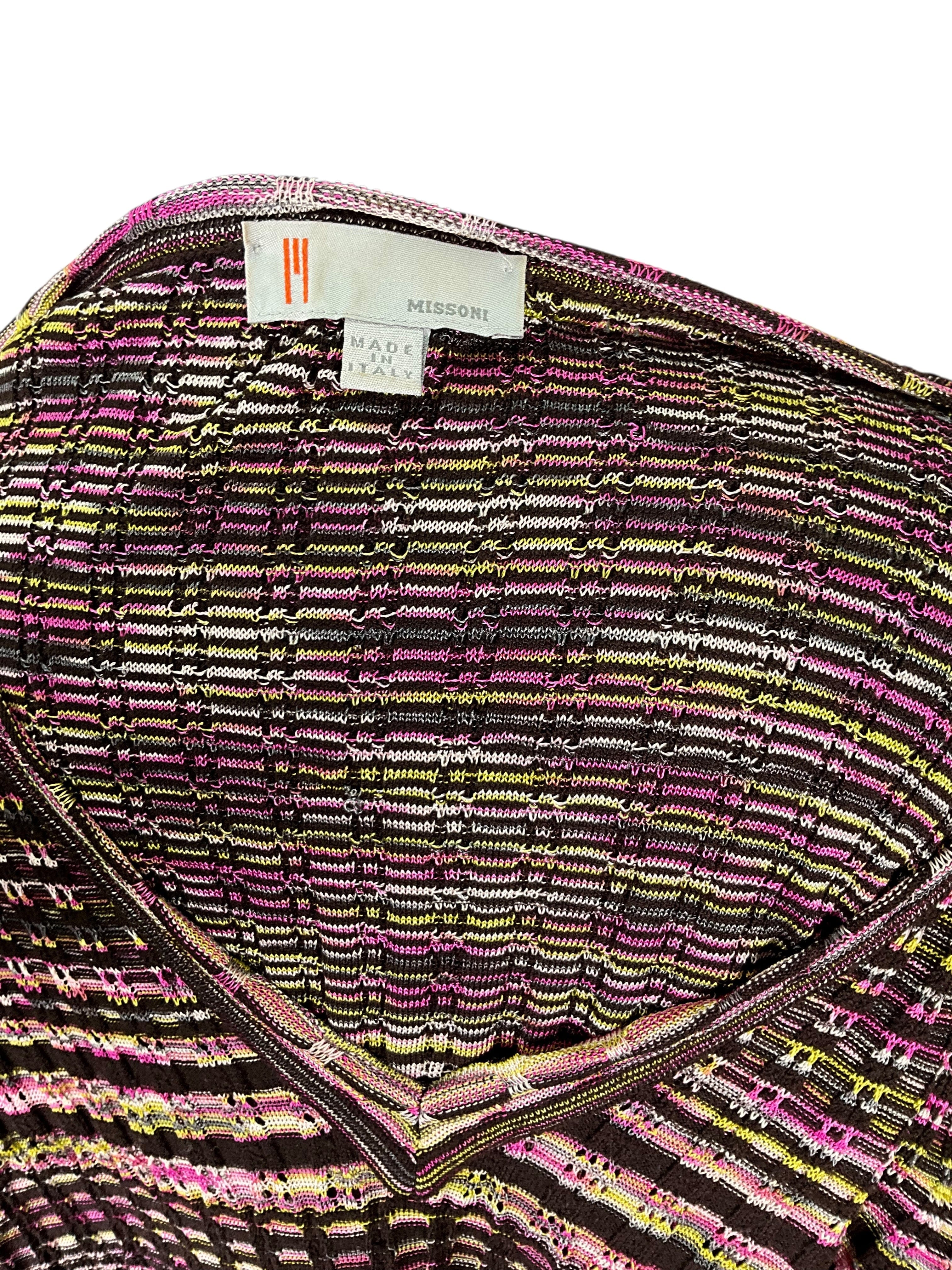 Missoni Striped Knit Long Sleeve Dress Size L